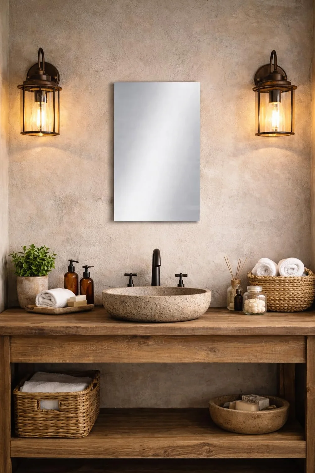 Baikal Specchio da bagno Luna Lisa, 40 x 60 cm, reversibile, marca