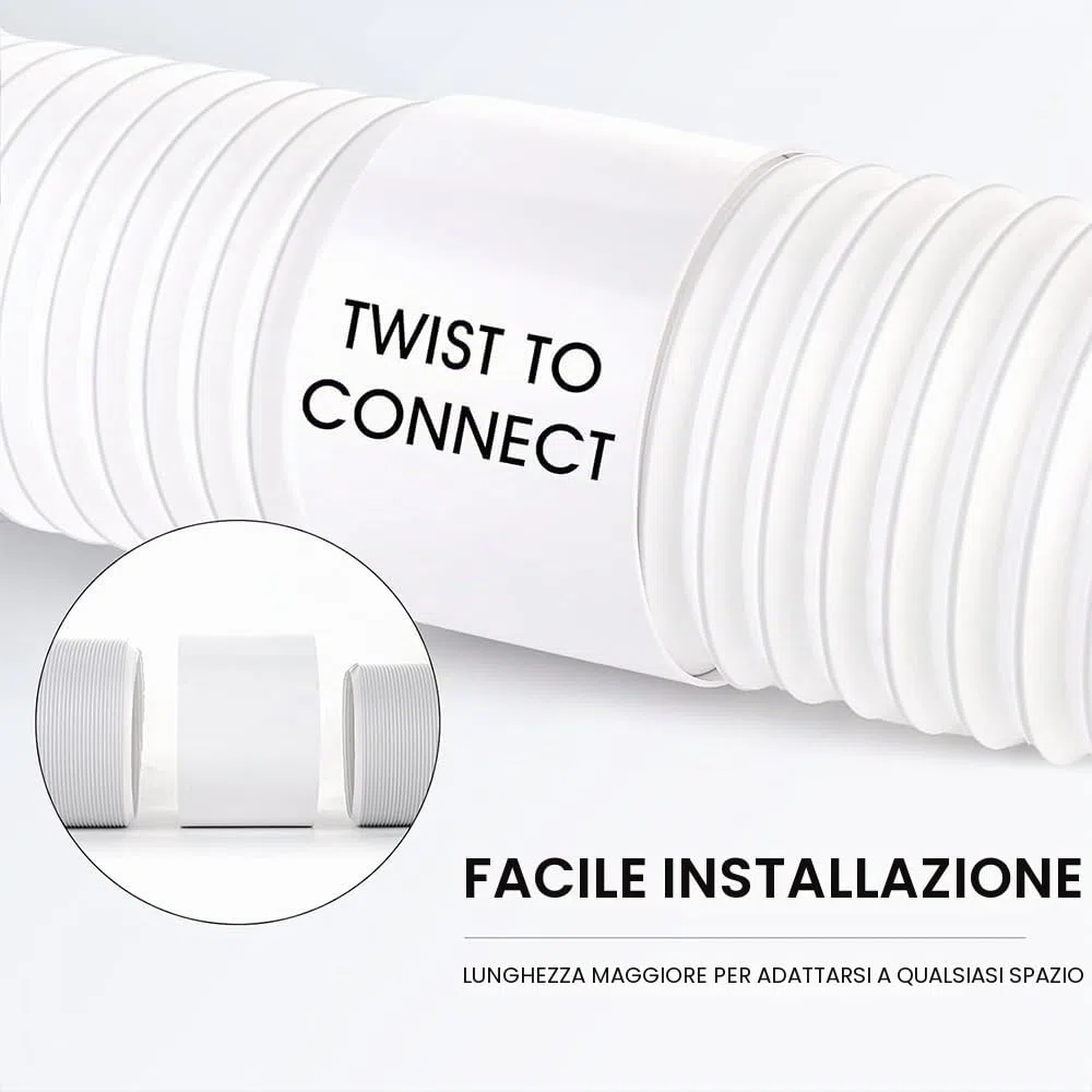 Tubo Condizionatore Portatile Con Adattatore, Tubo di Scarico Portatile Diametro 150mm, Estensibile Mobile Aria Condizionata Tubo, Per Condizionatori, Deumidificatori, Asciugatrici