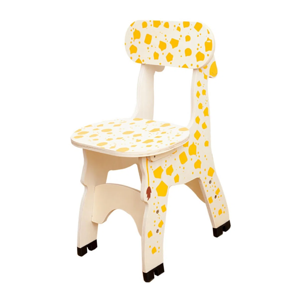 VALICLUD Sedia con schienale in legno a forma di giraffa per sgabello carino e giocoso, design liscio con caratteristiche di sicurezza, mobili per bambini per giocare a casa