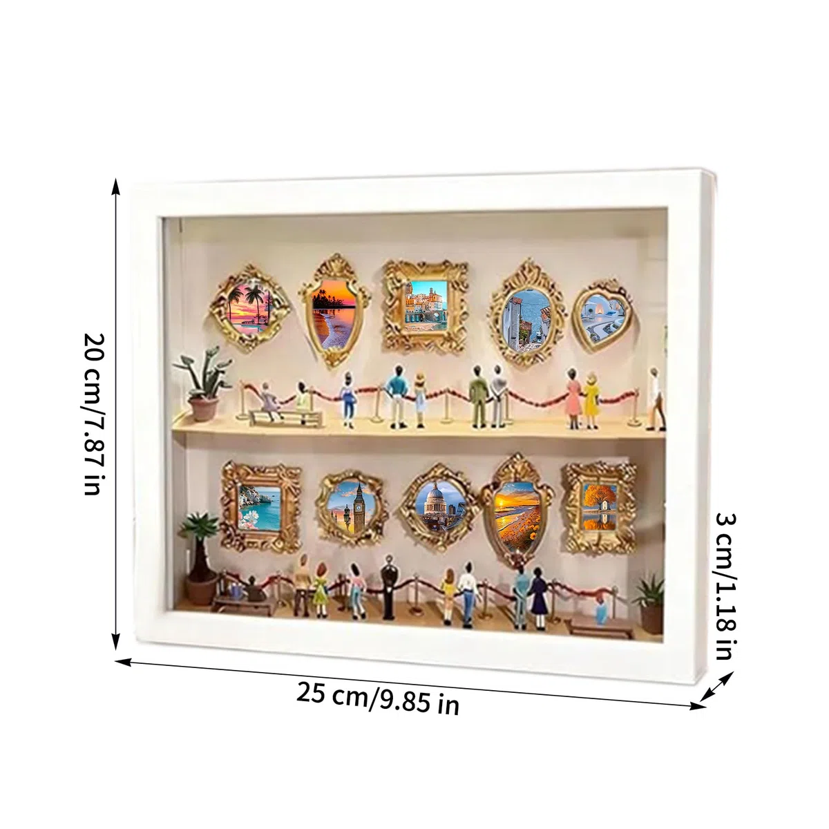 DIY Mini Museum Silhouette Box - DIY Mini Museum Silhouette Box With Light, Wood Miniature Museums Of Us Photo Frame | Graduation Christmas Birthday Party Wedding Her Him Couple Family Kids Girlfriend