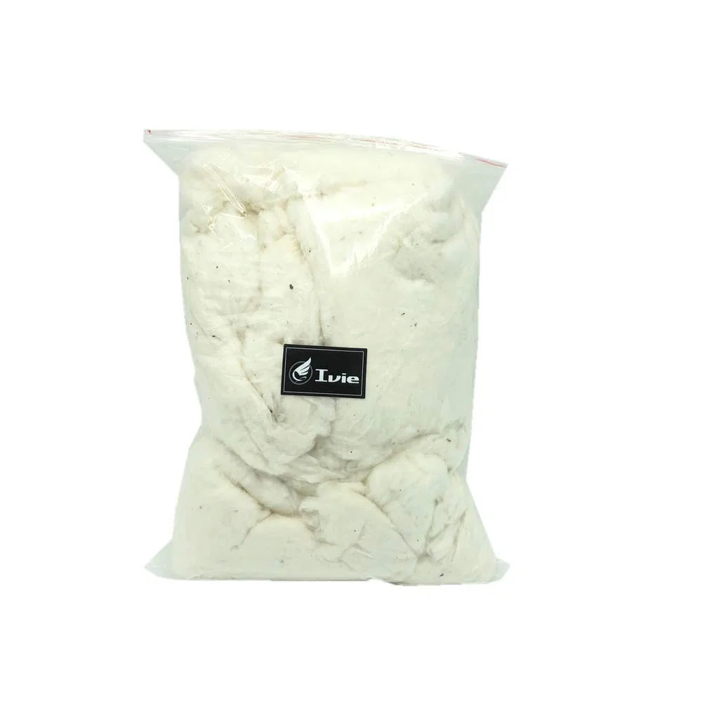 Ivie - Imbottitura in fibra di cotone biologico grezzo, colore naturale, ecologica, per cuscini e bambole 2lbs