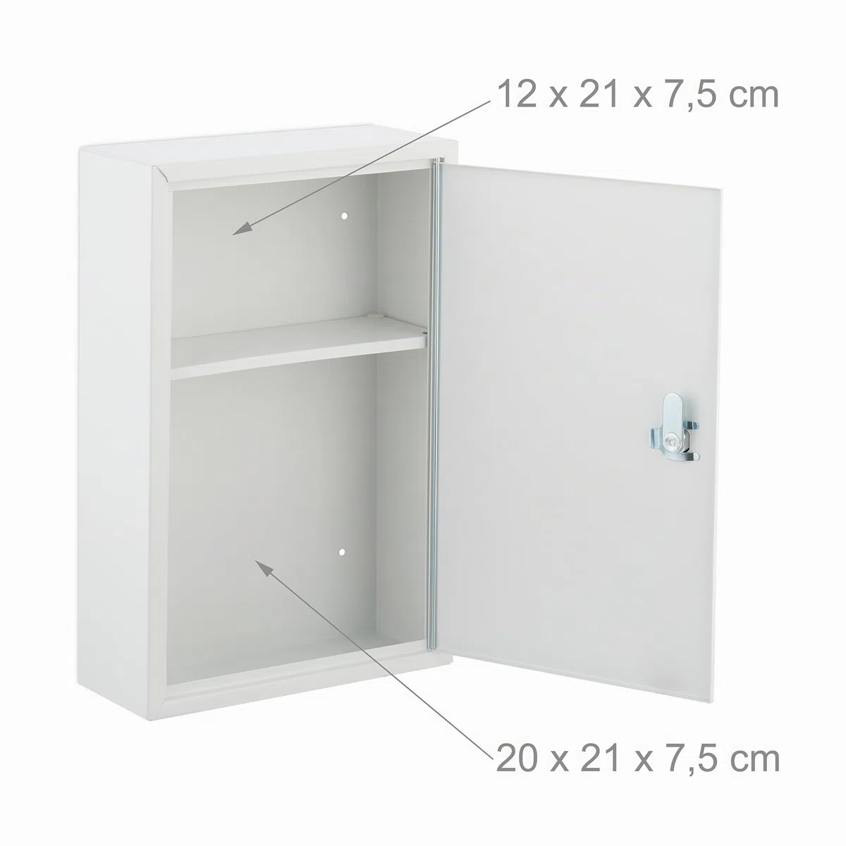 Relaxdays Armadietto Pronto Soccorso per Medicinali, Cassetta con Chiusura di Sicurezza, 32x21,5x9,5 cm, Bianco Verde