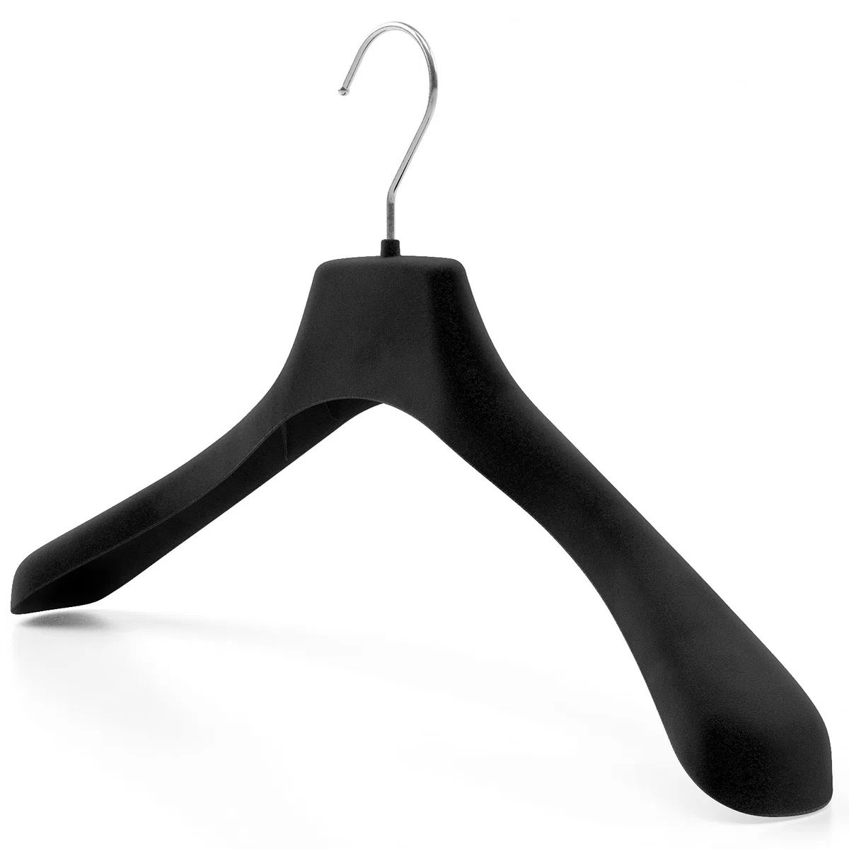 Mainetti Grucce in Velluto Antiscivolo, per Capispalla, Giacche, Felpe, Cappotti Uomo Donna, Appendini Resistenti, Made in Italy, Set di 10 Pezzi (Nero, 38 cm)