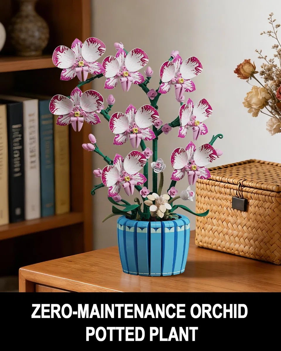 TYCOLE Orchidea Set da Costruire, 779 Fiori Artificiali Botanicals Decorazione Casa Ufficio, Regalo Bambini Adulti Adolescenti, Compleanno, Natale, San Valentino