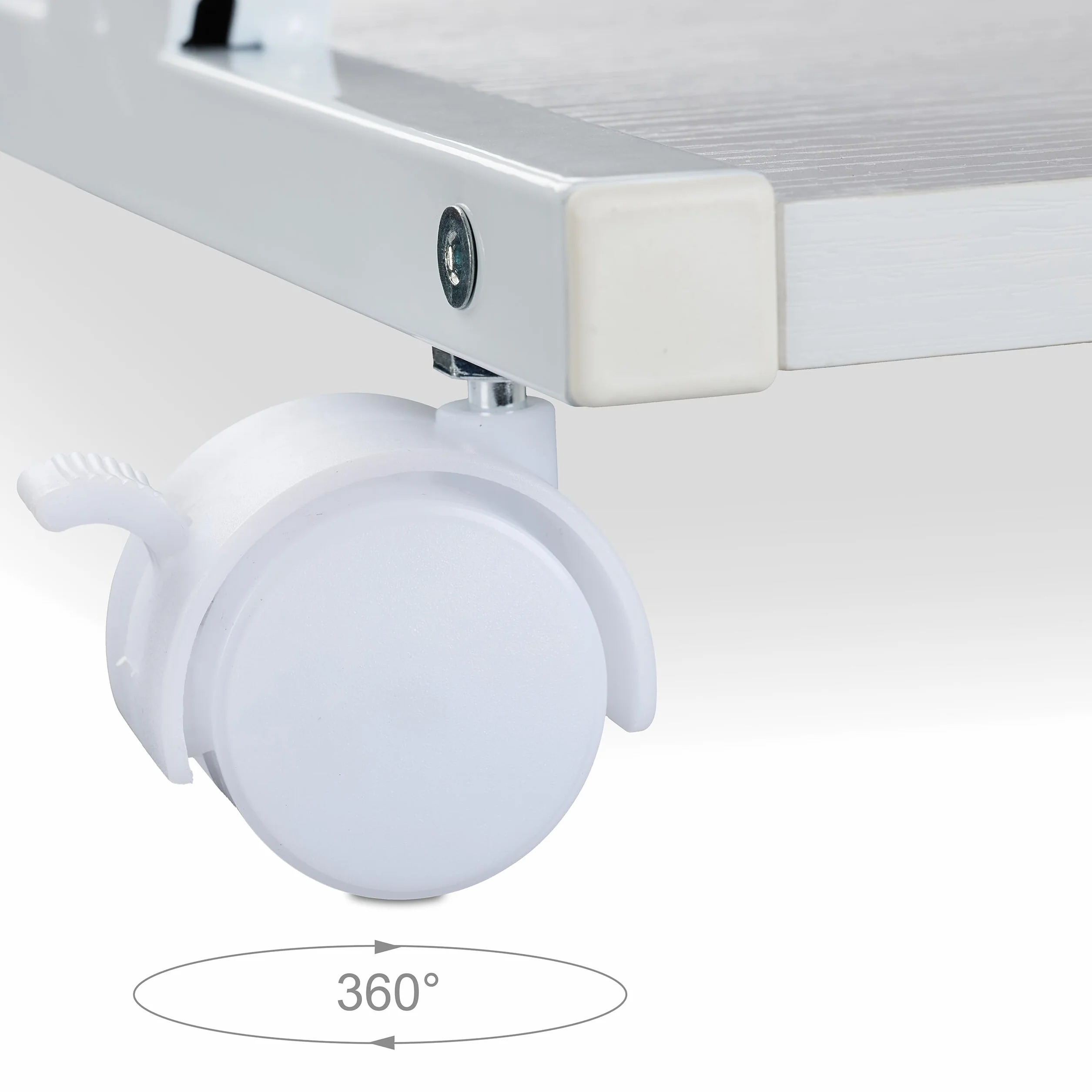 Relaxdays Porta Stampante da Scrivania, Supporto Organizer 2 Ripiani su Ruote, Portadocumenti, HLP 28x44x28,5 cm, Bianco