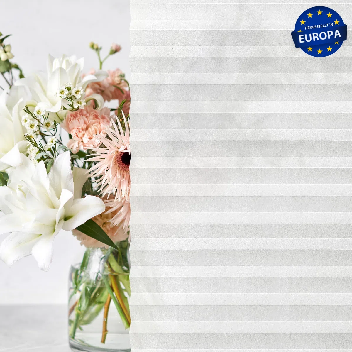 Jalousiescout Tenda Plissettata Klemmfix, 45x170cm, Bianco, Protezione Privacy Finestra Protezione Dal Sole, Tenda a Soffietto Traslucida per Finestra e Porta, Plissee Puro di Base