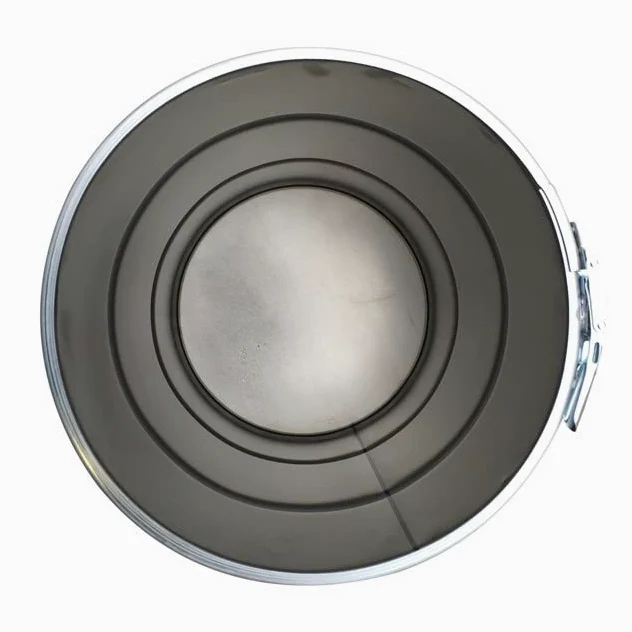 Jerrycanshop - Bidone in acciaio con coperchio rimovibile 60 l - 60 l - Tonneau in acciaio con anello di serraggio - Nero