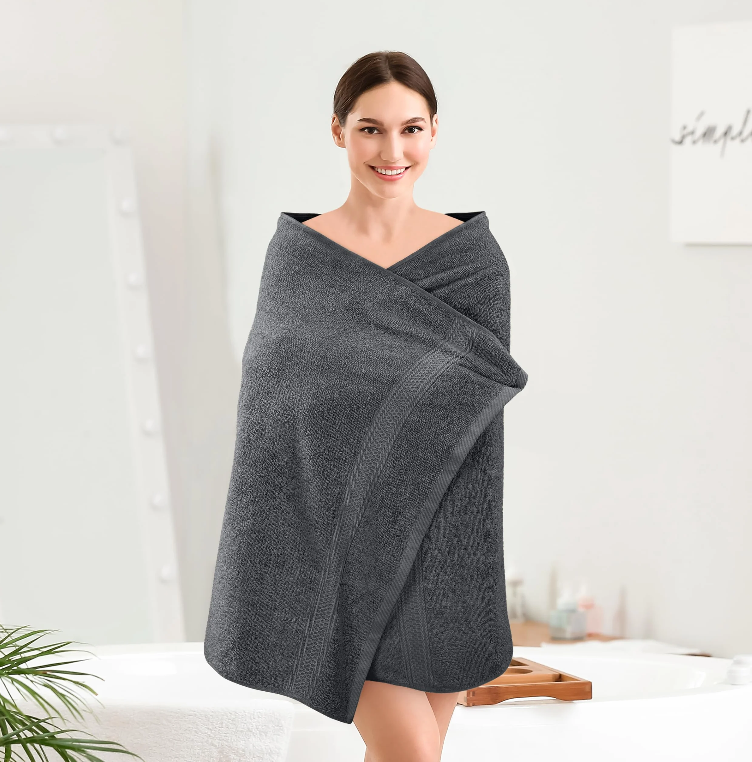 Utopia Towels - 4 Set Asciugamani da Bagno (69 x 137 cm) - Asciugamani in Cotone per Hotel e Spa, Massima Morbidezza e assorbenza (Grigio)