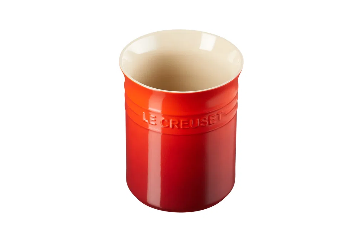 Le Creuset Contenitore spatole in gres vetrificato per Utensili da Cucina, 1.1 Litri, Rosso Ciliegia, 71501110600001