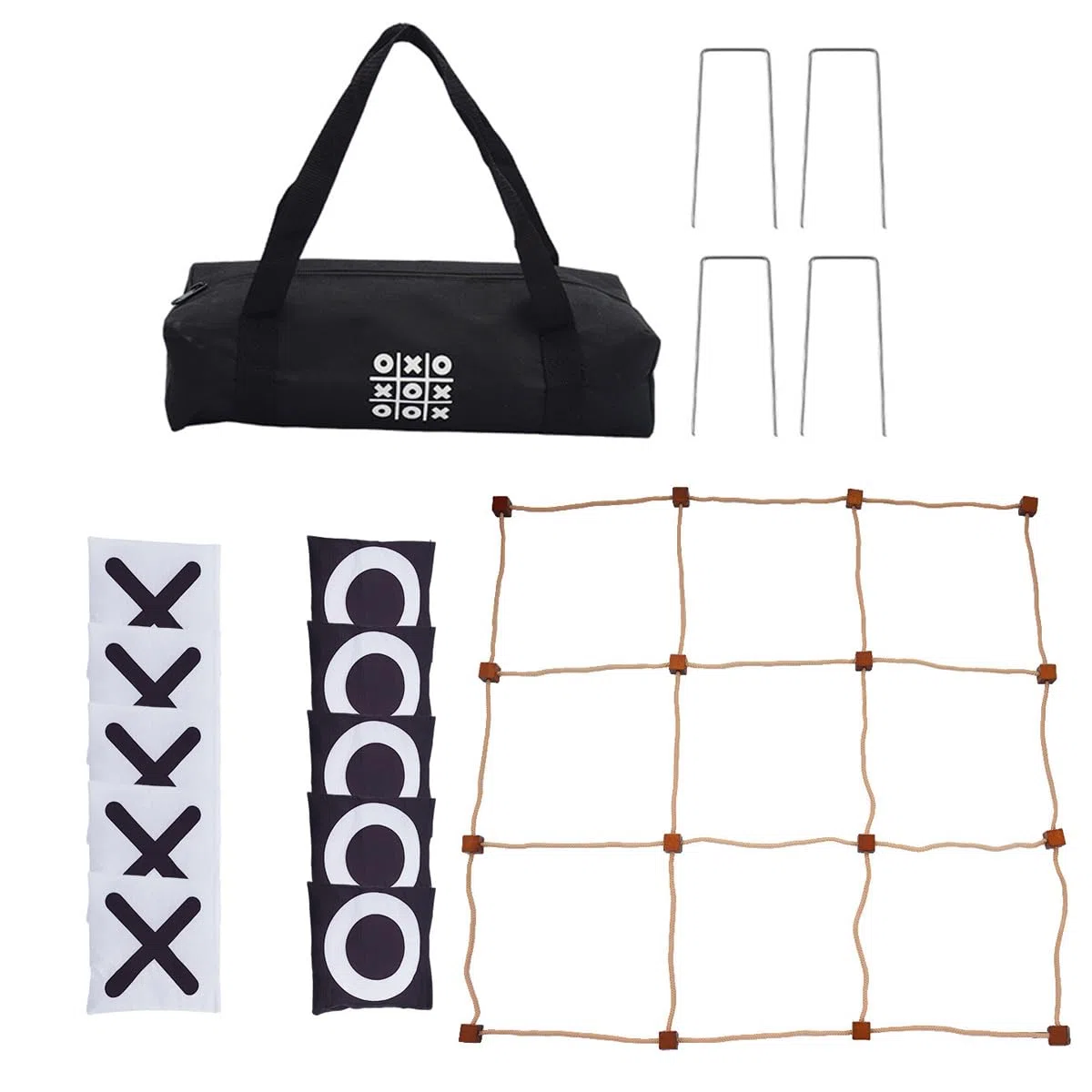 Un Set di Giochi Sportivi All'aperto con Lancio di Sacchetti di Fagioli Giganti Tic Tac Toe per Giovani Adulti E Famiglie.