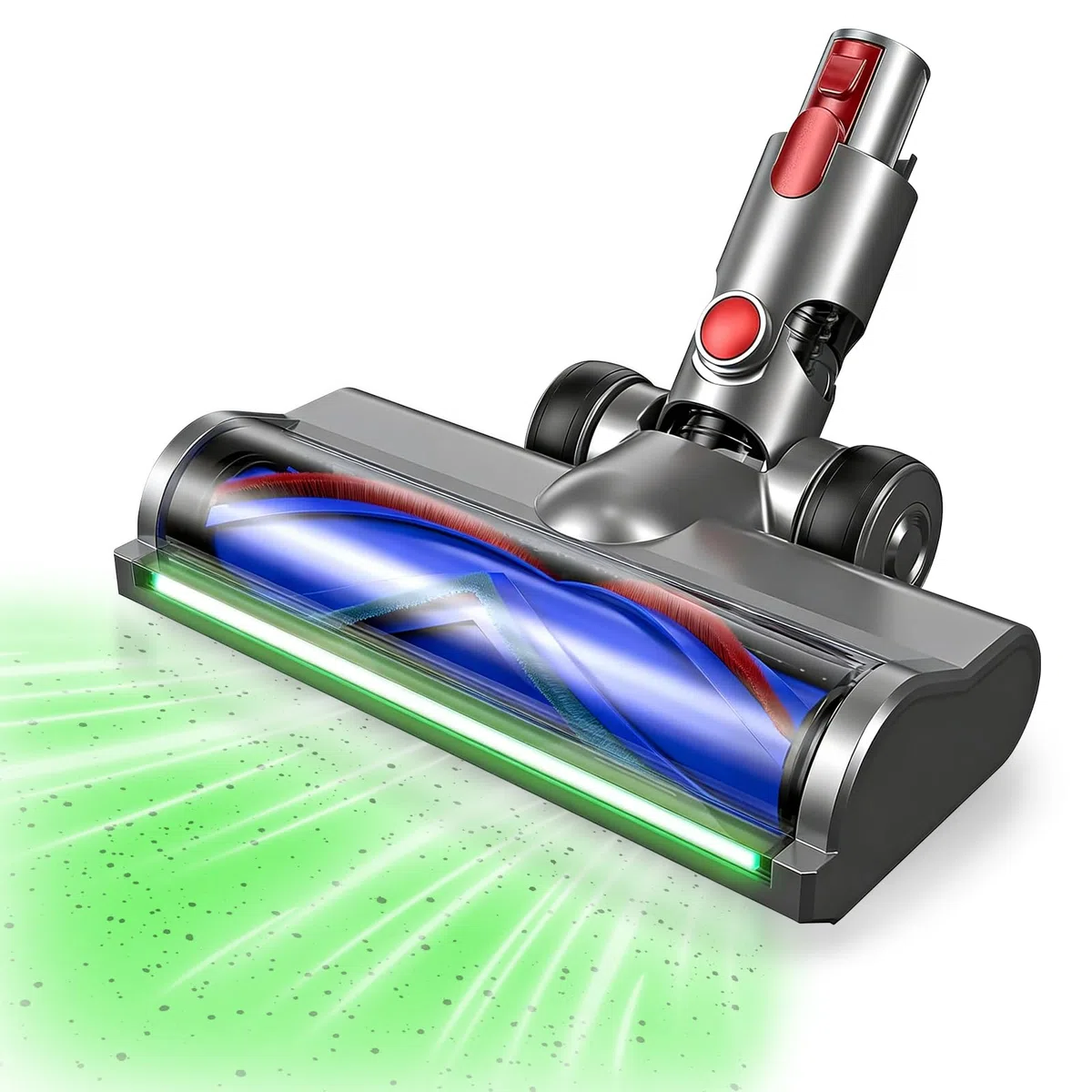 Spazzola Ricambio Elettrica Turbo Compatibile per Dyson V7 V8 V10 V11 V15 Aspirapolvere, Ruotabile, Spazzola Motorizzata con Fari Frontali, per Parquet, Piastrelle