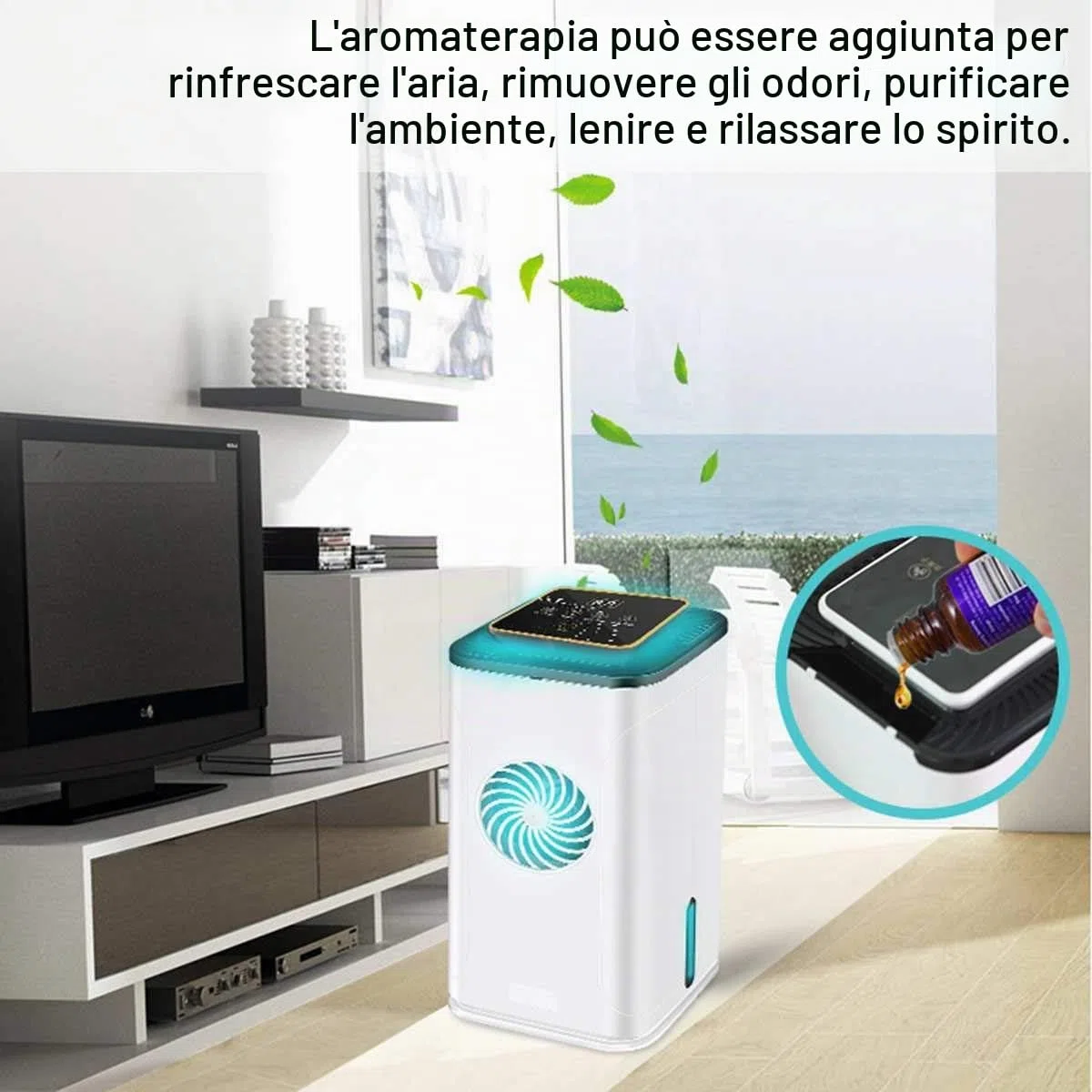 Depuragua - Depuratore d'aria 4 in 1 Ultra Violetta, Ozono, Filtro, Anione | Aspiratore per Fumo di Sigaretta | Cattura Odori Cucina | Anti Muffa | Ventilatore con Carbone Attivo, Bianco