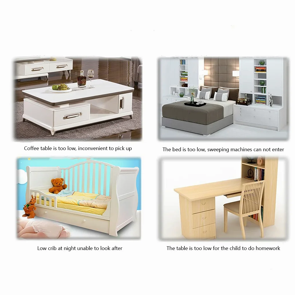10 cm di Altezza Supporto Mobili in legno per Mobili Aggiunge 10 cm di Altezza ai Letti Divani Armadi Supporta Rialzi di Letto Gambe per Mobili Alzata per mobili Un Insieme di 4 (5cm)