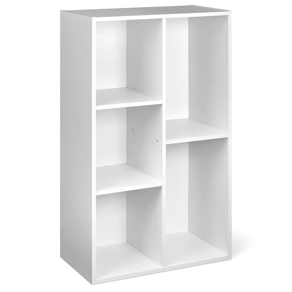 Amazon Basics Estantería 5 compartimentos cubo, blanco, 50 x 24 x 80 cm | librería