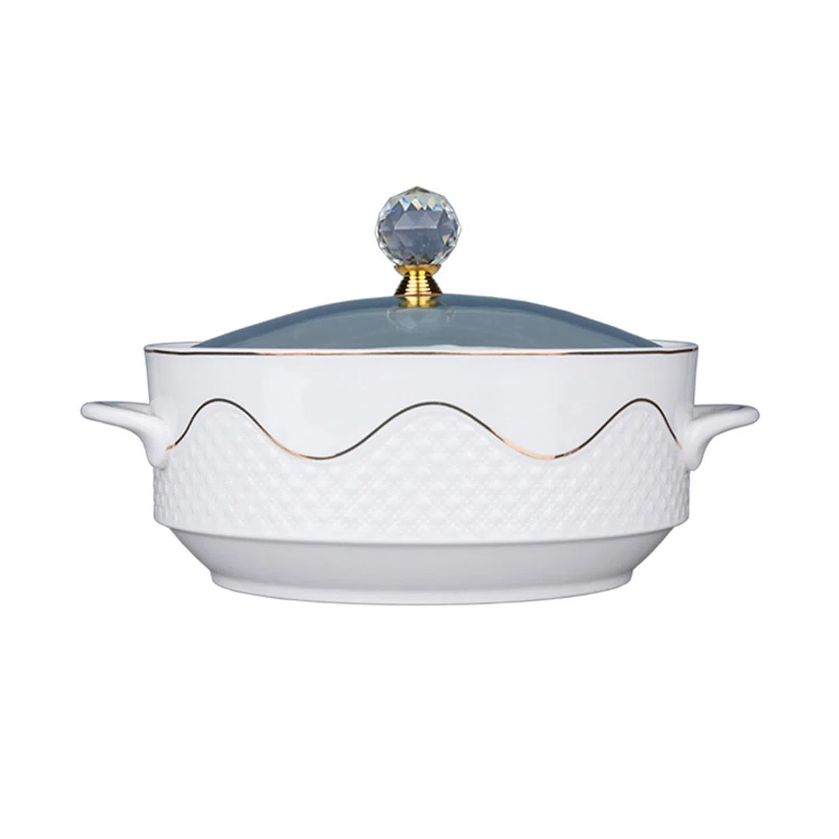 Zuppiera in Ceramica con Coperchio,Zuppiera in Ceramica con Coperchio e Manici,Zuppiera con Coperchio in Ceramica,Zuppiera con 2 Maniglie E Coperchio,per la Cucina Domestica.