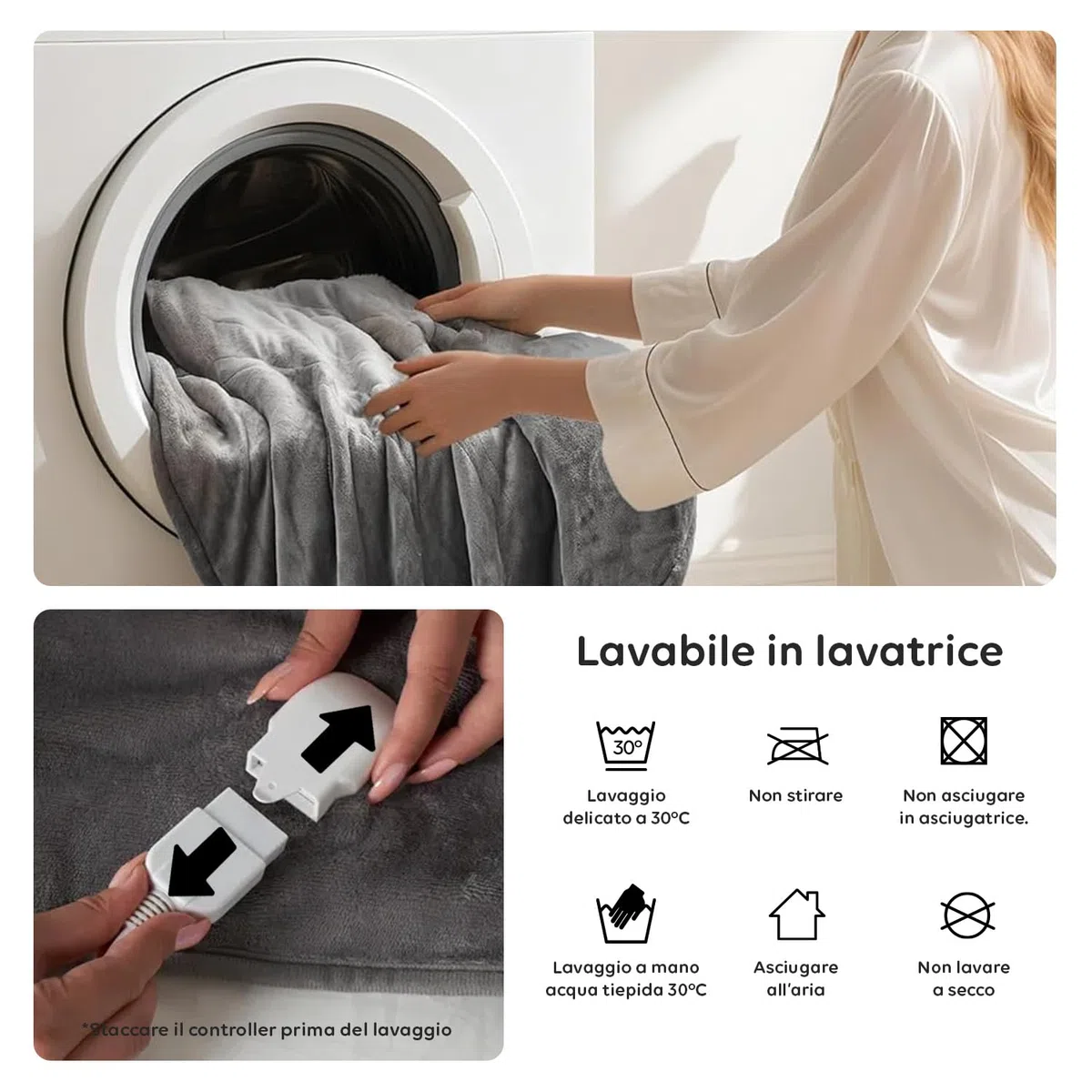 Coperta Termica Elettrica 160x120 cm - Scaldaletto in Flanella a Doppio Strato - 8 Livelli di Temperatura, Timer 9 Ore e Protezione Surriscaldamento - Lavabile in Lavatrice - Ideale per Letto e Divano
