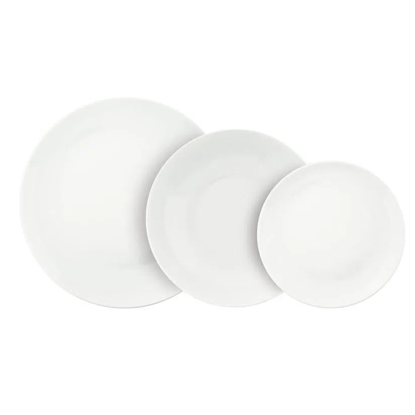 Servizio Piatti 18 Pezzi, Set Piatti 6 Persone in New Bone China, Finitura Lucente e Design Contemporaneo, Eleganza Sottile per Tavole Moderne e Raffinate – Linea Coup