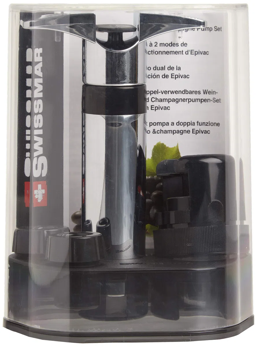 Swissmar 70001 Set Pompa per Vino/Champagne, Plastica, Multicolore