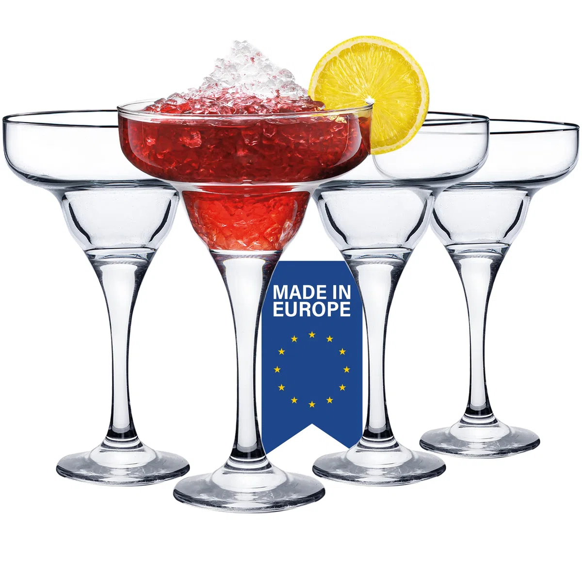 Crystalia Set di 4 bicchieri da margarita di alta qualità, 300 ml, 100% senza piombo, bicchieri da cocktail per margarita, bicchieri da cocktail per bevande surgelate