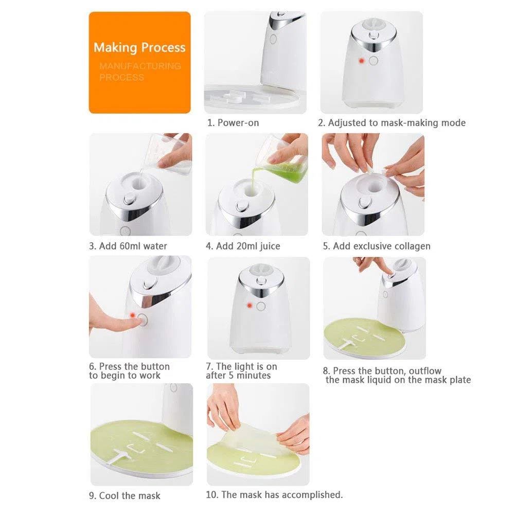 Macchina per maschere, Macchina per la Creazione di Maschere, Macchina automatica per maschere facciali Macchina per la bellezza del collagene con frutta e verdura fai-da-te per la Cura del Viso(EU)
