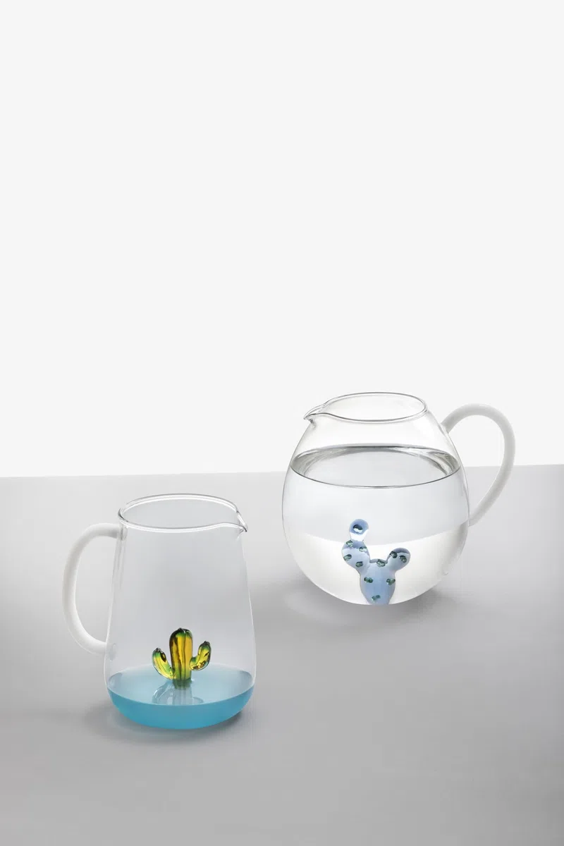 Ichendorf Milano Brocca Cactus Verde/Ambra | Collezione Desert Plants | 45 cl | Vetro Borosilicato | Fatto a Mano