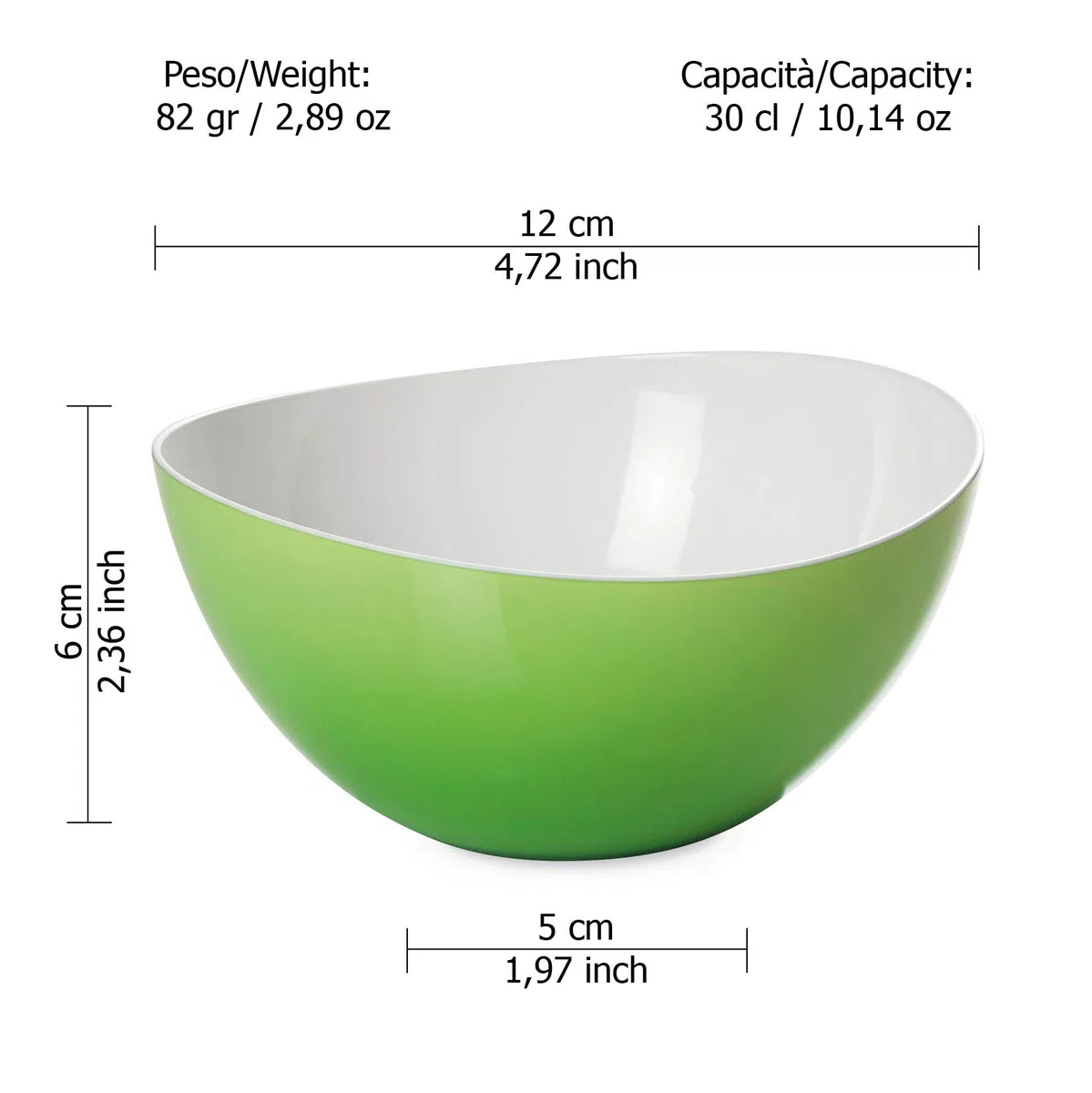 Omada Design Set Insalatiera, Scolapasta, Posate in Plastica da 26 cm, Impilabile, Made in Italy, Lavabile in Lavastoviglie, Linea Trendy, Verde