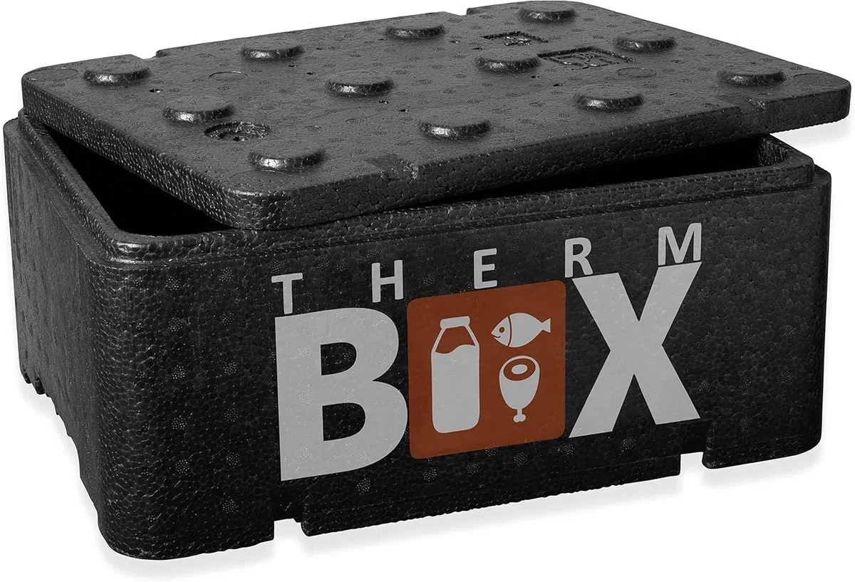 THERM BOX Scatole di polistirolo professionali impilabili da 12 litri fino a 46 l, scatola termica termica stabile e robusta
