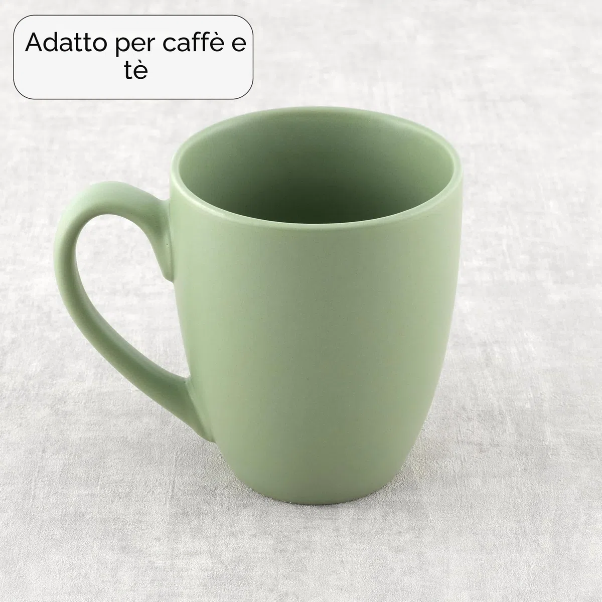 Hanseküche Set di Tazze da Caffè in Ceramica Massiccia di Alta Qualità, con Manici e Bicchieri Grandi (Colori Naturali, Set da 6)