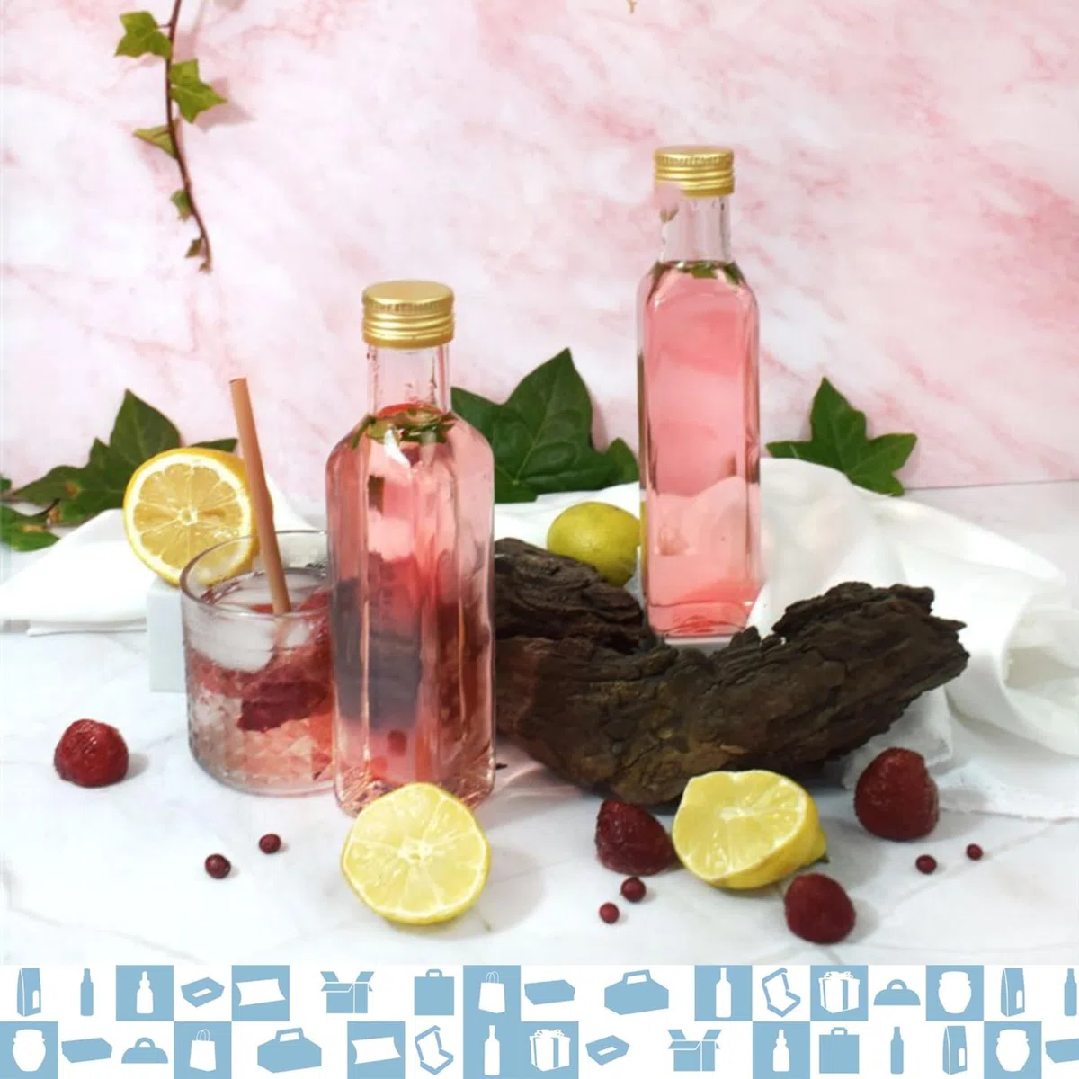 Espirito Rebelde 20 bottiglie di vetro, 250 ml, con tappo a vite dorato con beccuccio | Olio d'oliva, aceto, alcol, salse | Bottiglia per olio in vetro
