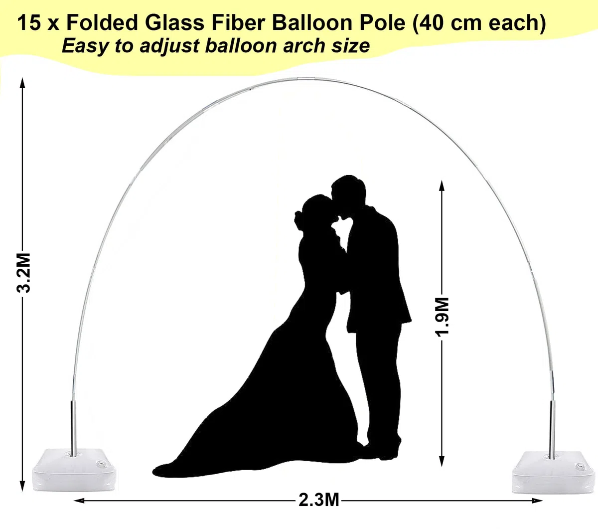 Arco Palloncini Struttura, Kit Arco Semicircolare, Struttura per Palloncini con Base, 2,7m Arco Palloncini per Matrimoni/Compleanni, adatto per feste, Natale