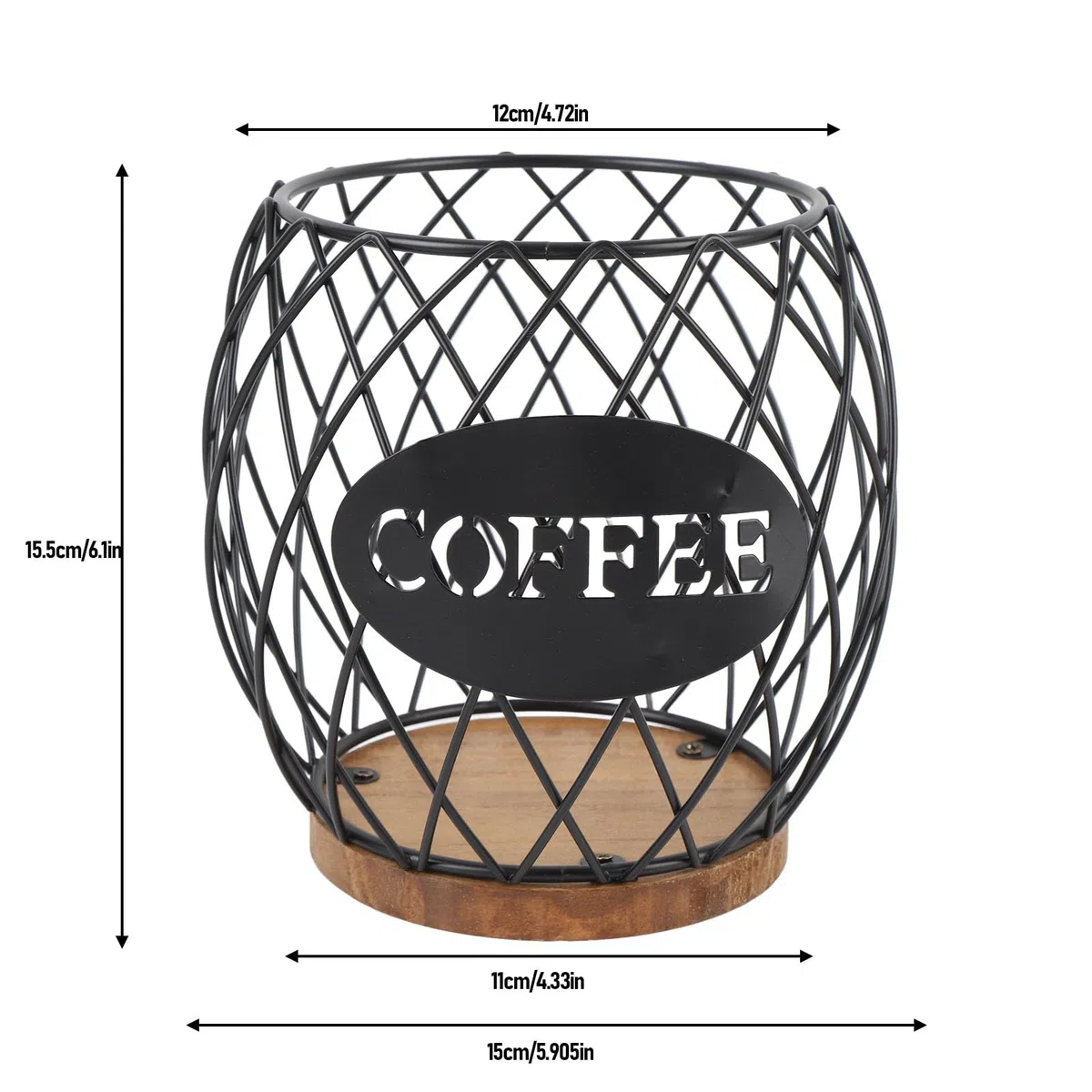Buachois Porta Della Capsula Del Caffè, Cesto di Caffettiera,Gabbia per Capsula Bar,Portabicchieri da Banco per Banco per Barca per Caffè (BUACHOISKX1-11)