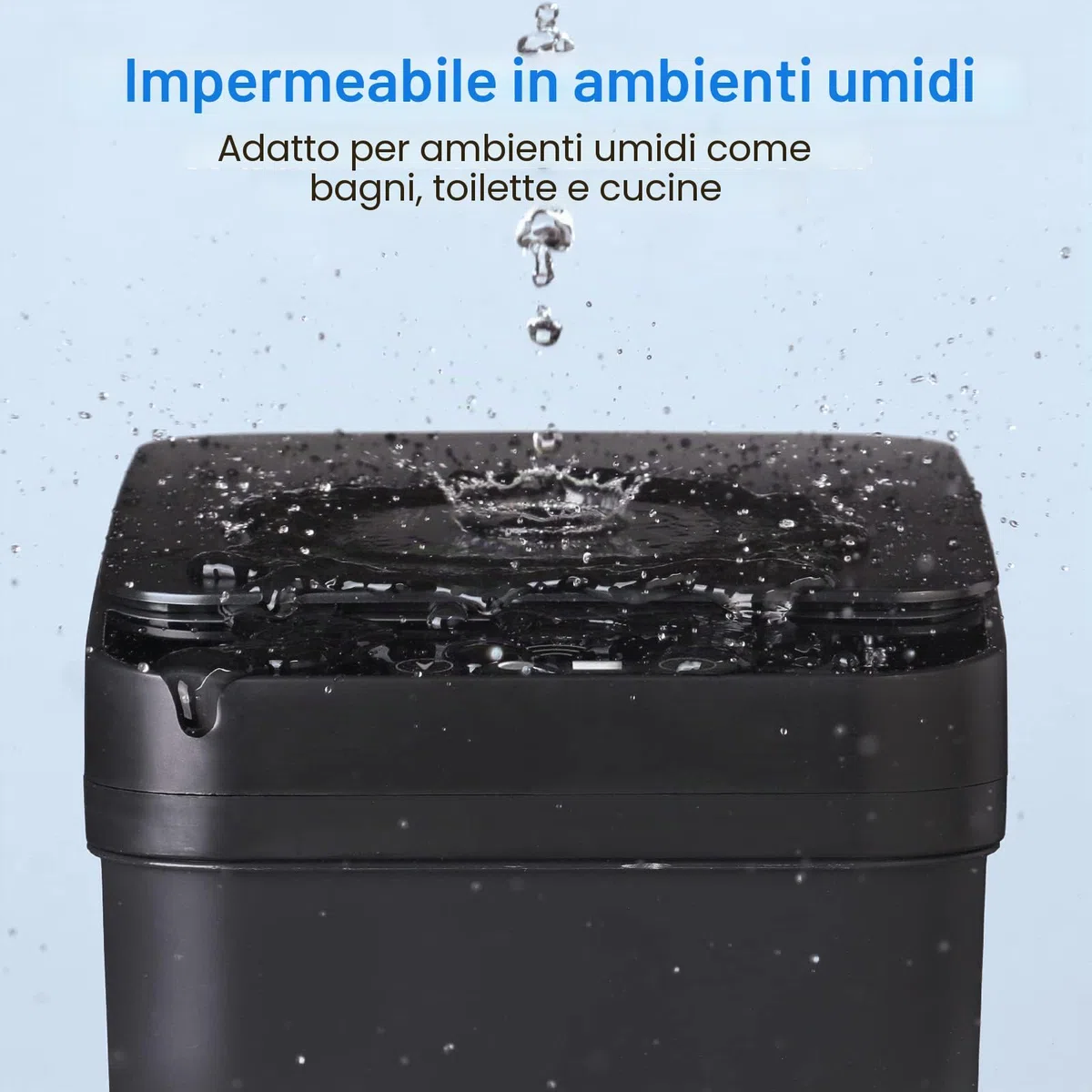 Cestino con Sensore di Movimento, 12L Bidone Automatico per Bagno, Slim in Plastica con Coperchio, Cestino Intelligente Nero Impermeabile per Camera da Letto Bagno Toilette Cucina Ufficio