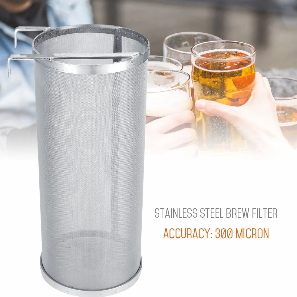 Garosa Hop Spider 300 Micron Beer Mesh Filtro per Luppolo Filtro per Birra Domestica Bollitore per Birra Filtro a tramoggia a Secco Spider per Birra Domestica(10 * 25.5cm) Brewing Equipment