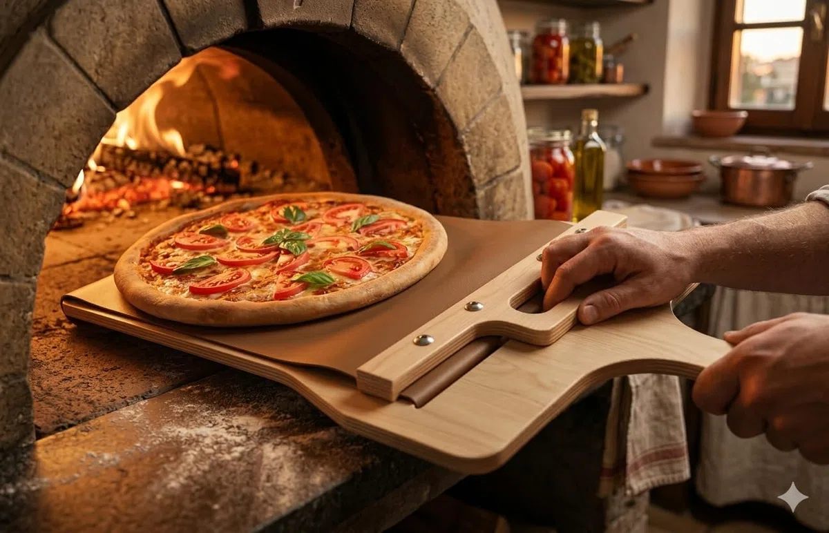 Generico AH Store Pala Barella per Pizza Peel Scorrevole Con Manico in Legno 55x35x0,7 cm – Ultraleggera Antiscivolo per Forno Pizza Domestico, Forno a Legna e Barbecue