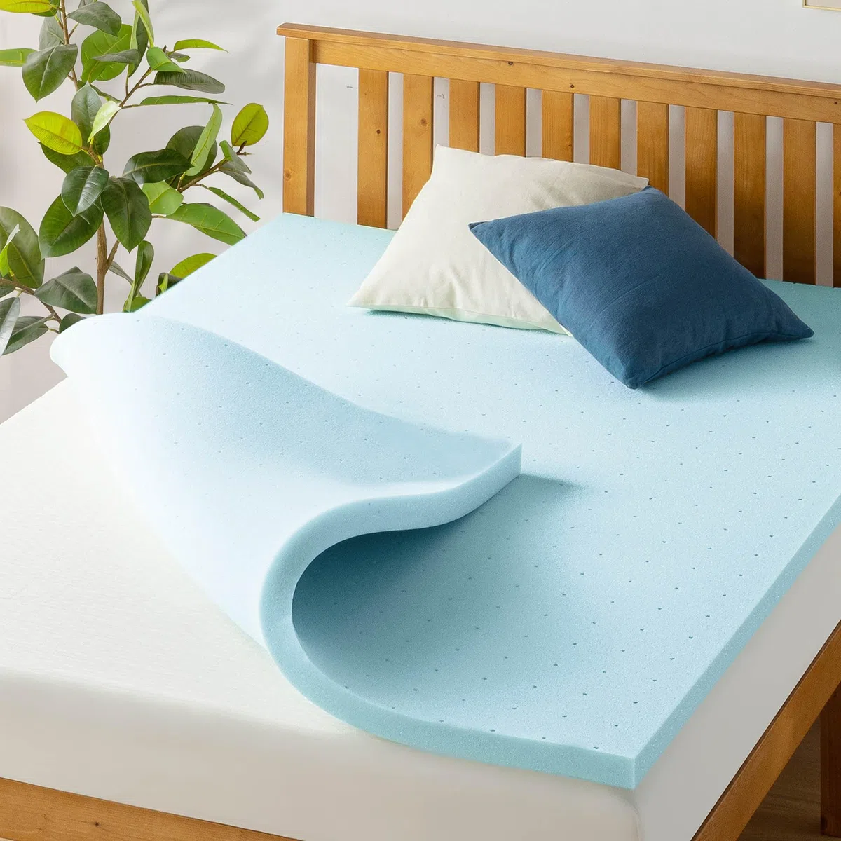 Best Price Mattress Topper in memory foam ventilato da 3,8 cm, con infusione di gel rinfrescante, certificato CertiPUR-US, gemello