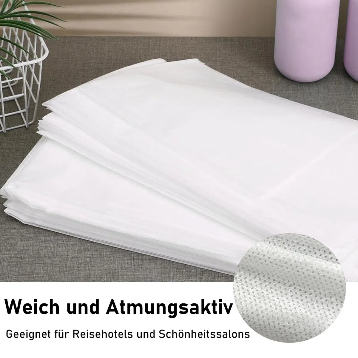 Lenzuolo Usa e Getta, 100 Pezzi 80 x 180cm Lenzuola Monouso in Tessuto non Tessuto, Copri Lettino Estetista, per uso in Centri Medici Temporanei, Case di Cura, Bianco