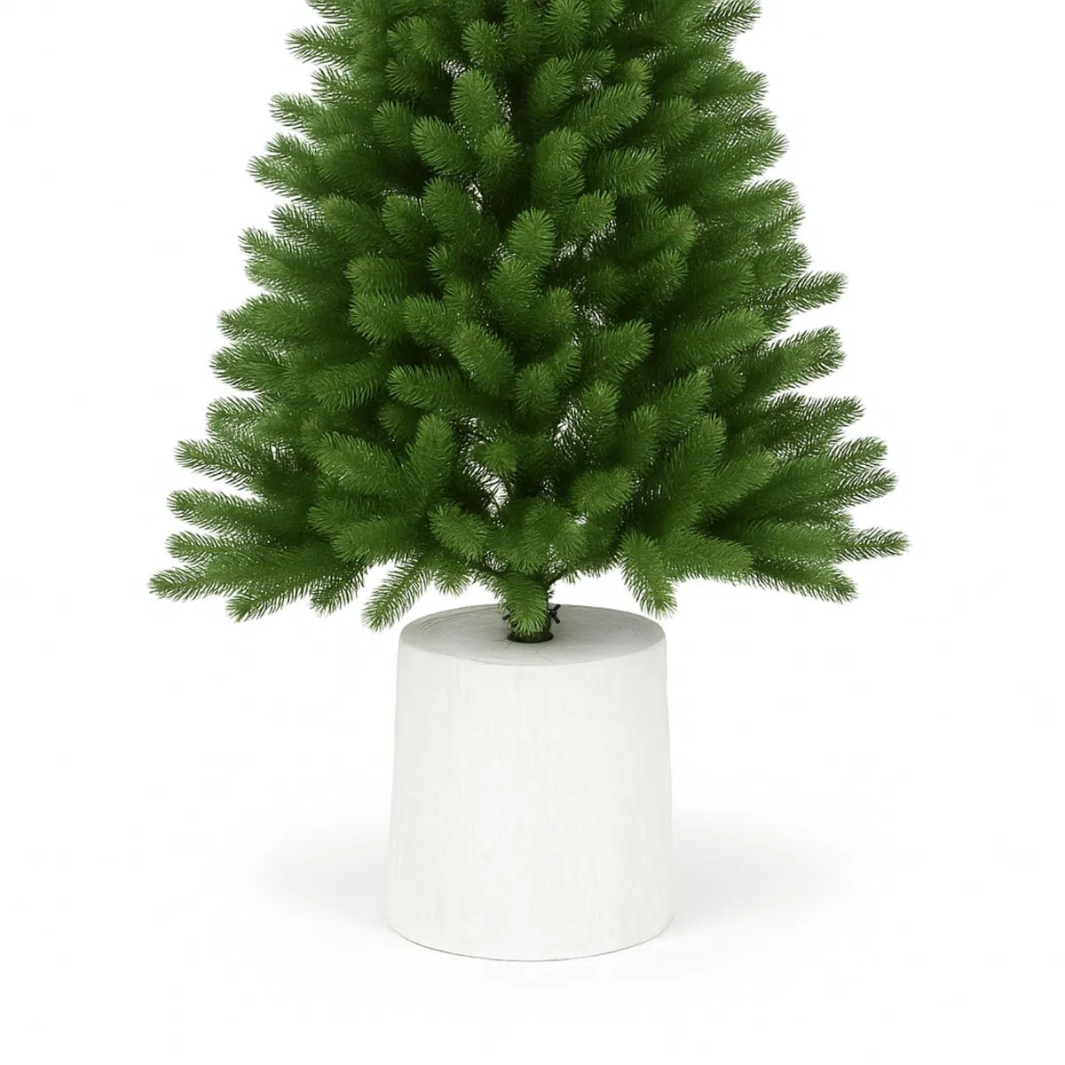 Base Albero di Natale Tronco Effetto Legno Innevato Realistico 34 x Ø 32 cm Ceppo Base Rialzata Fino a 180 cm Supporto Robusto Stabile Resistente Addobbi Decorativi Natalizi