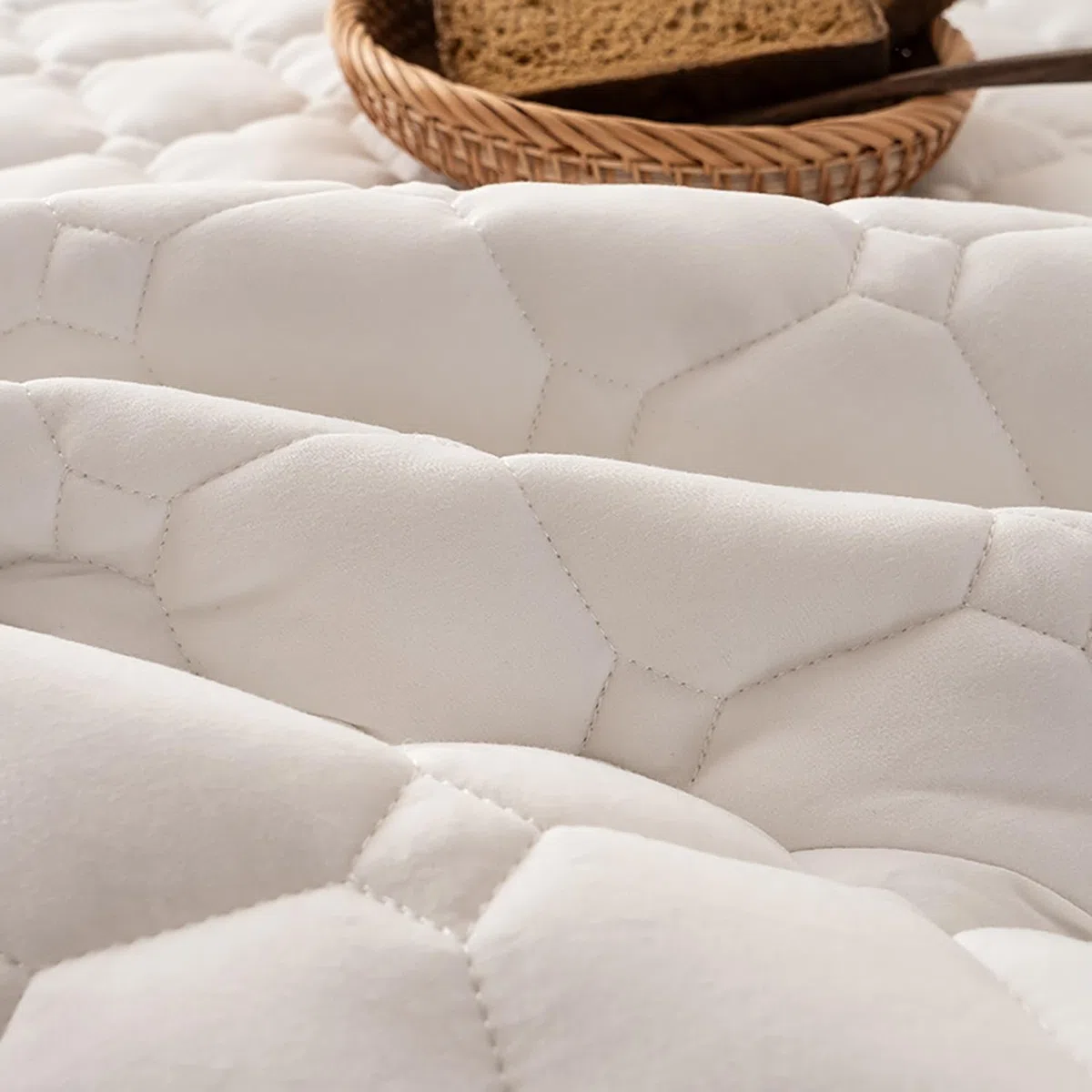 Coprimaterasso Matrimoniale 160x190 180x200 con Cerniera 4 Lati, Fodera Materasso a 6 Lati con Parte Superiore Trapuntata, Sfoderabile Proteggi Materasso Senza Federe(Beige,80x190x20cm)
