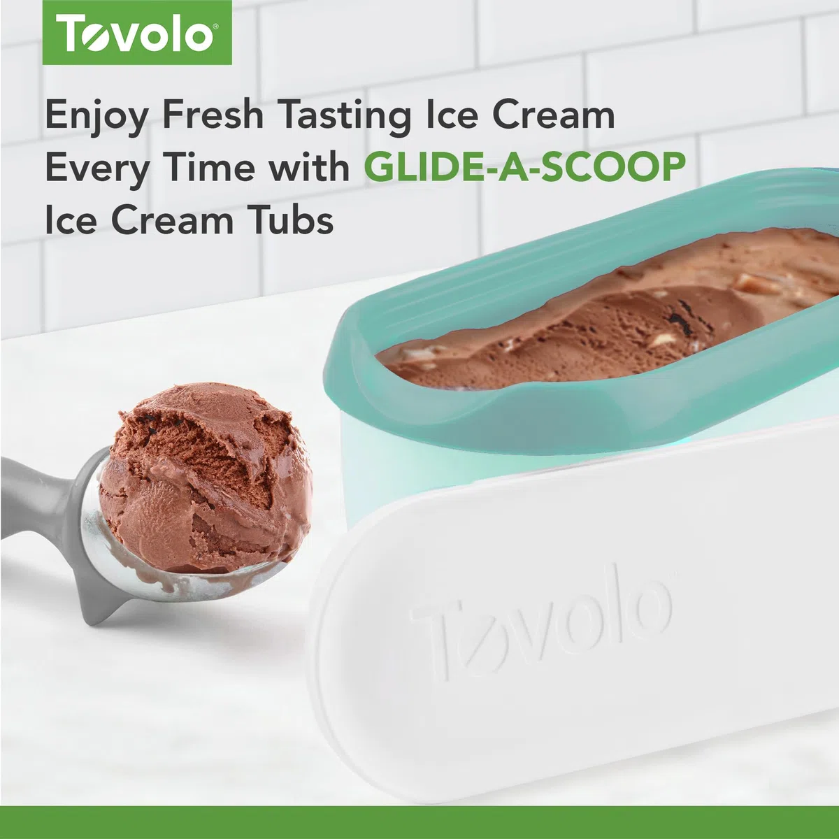 Tovolo Glide-A-Scoop - Vaschetta per gelato riutilizzabile, Tropical Breeze, ermetico, senza BPA, per gelato fatto in casa, compatta, lavabile in lavastoviglie (1,5 litri)
