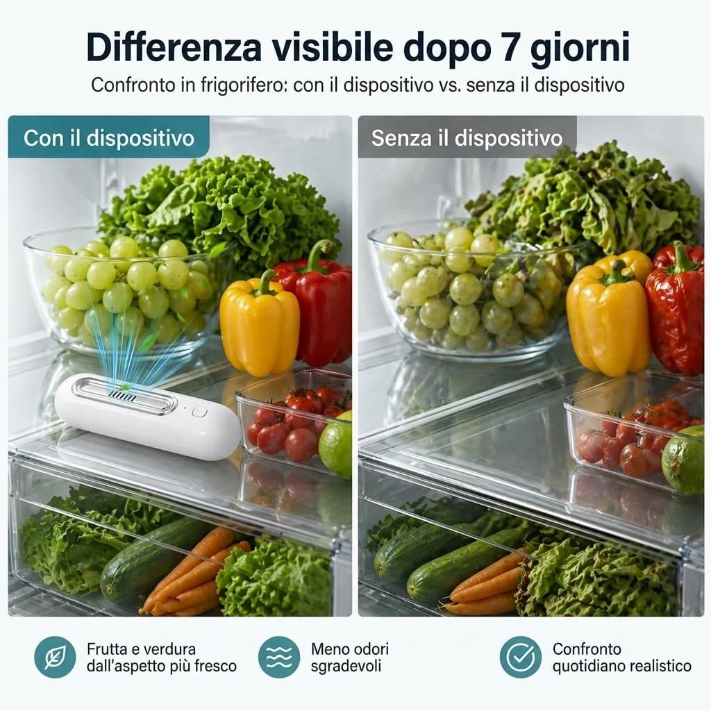 Ozoori Per Frigorifero, Purificatore Frigorifero Ozoori, Doppia Modalità Di Funzionamento, Caricatore Usb Compatto, Maggiore Autonomia Della Batteria, Ideale Per Frigoriferi, Auto E Uso Domestico