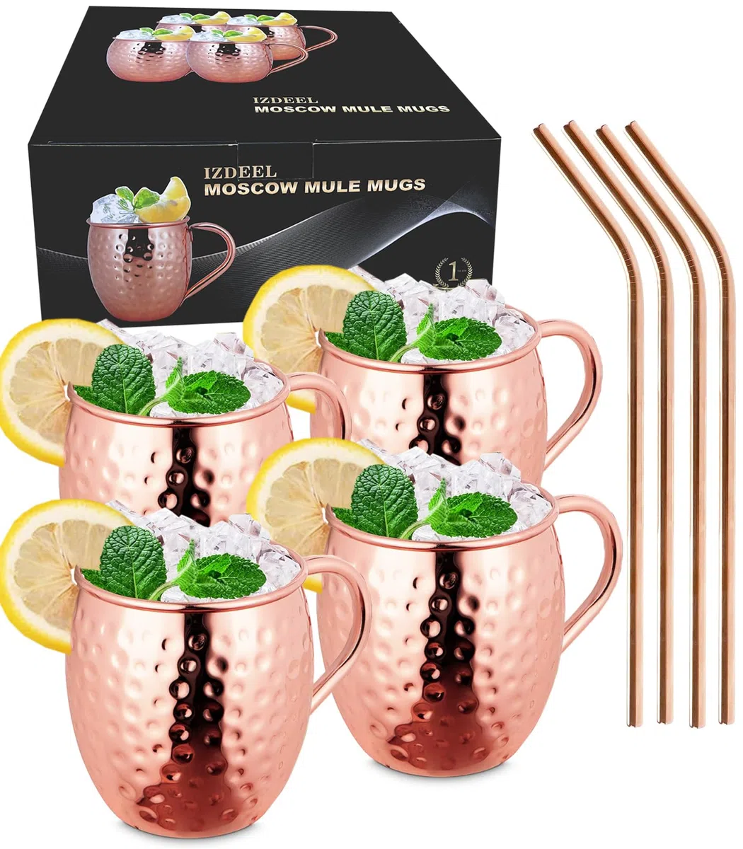 Bicchieri Moscow Mule Rame Mug 550ml Bicchieri per Cocktail Gin Birra Bevande Fredde, Casa, Bar, Feste, San Valentino Giornata della madre Giornata del padre Compleanno Regali Scatola