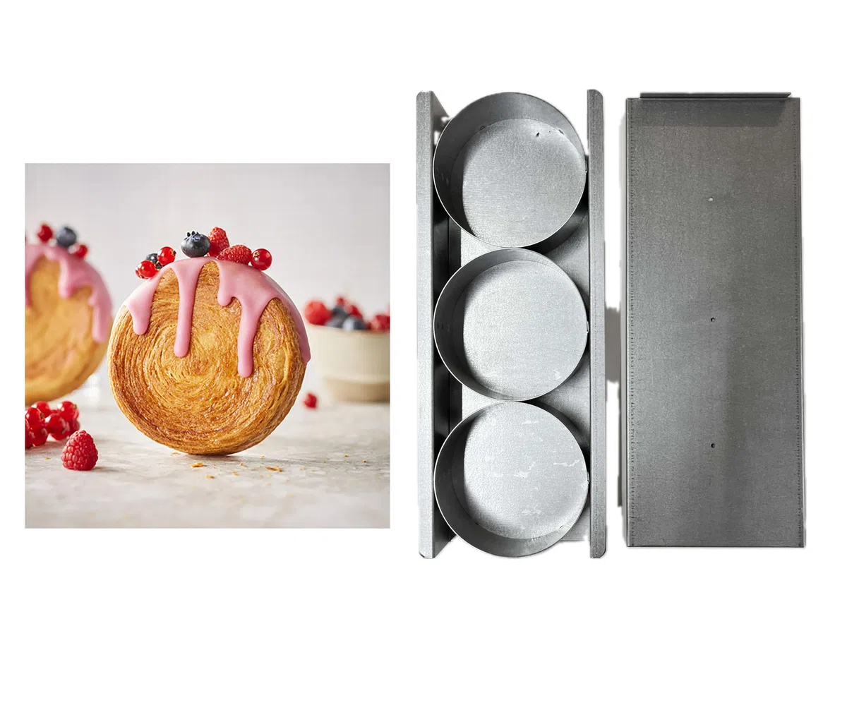 Stampo professionale con coperchio per NEW YORK ROLL - croissant tondo - Diametro 10 Cm h 3,5
