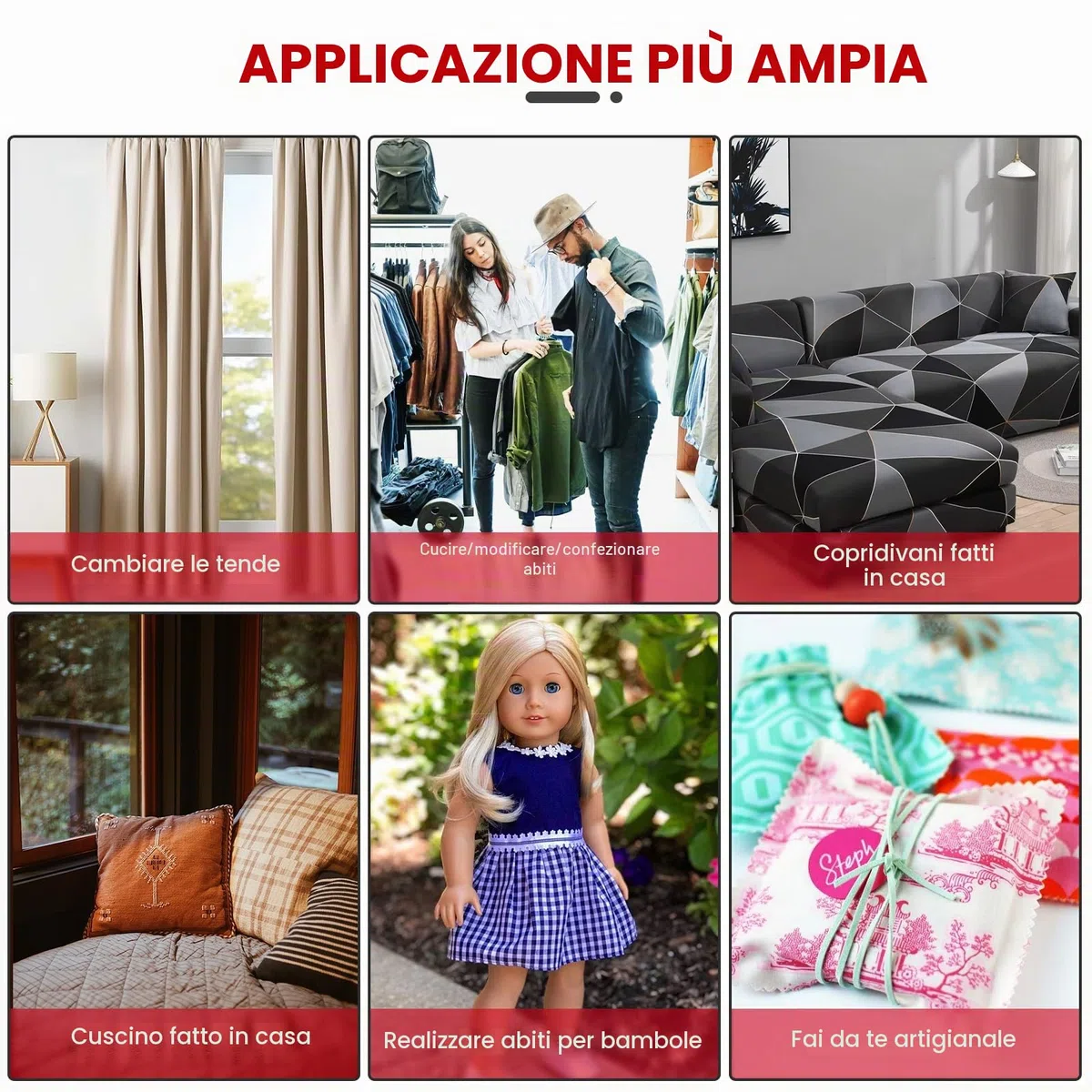 Macchina Da Cucire Portatile, 2 Velocità, Facile Da Usare, Cucitura Rapida, Compatta E Leggera, Mini Cucito Per Principianti Con Kit Di Cucito Per Abbigliamento, Tende, Fai Da Te (Rosso)