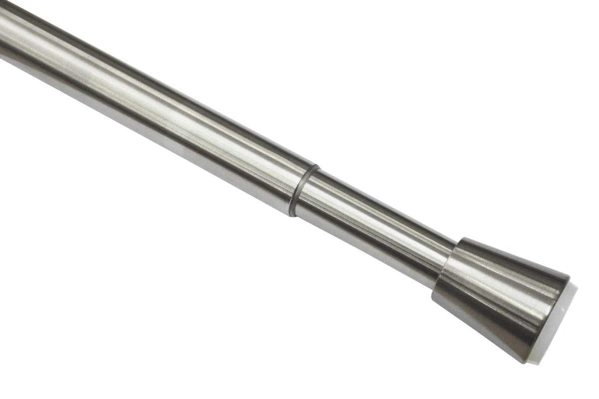 Gardinia Bastone per Tenda Estensibile, Fissaggio Senza Trapano né Viti, Acciaio Inox, Diametro 23/26 cm, Lunghezza 65-100 cm