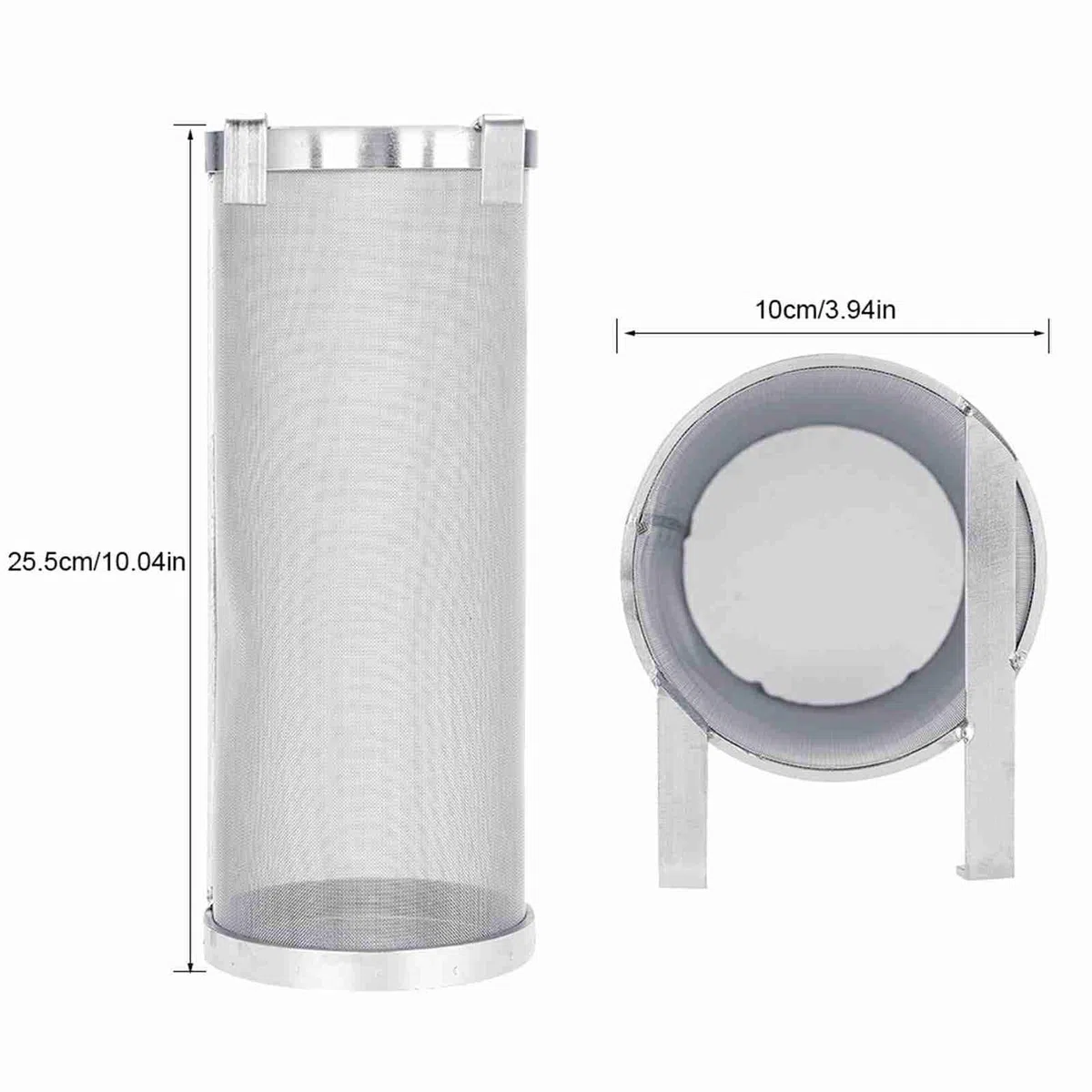 300 Micron Filtro Rete Birra in Acciaio Inox, Casa Homebrew Birra, con Ganci, Filtro Tramoggia Cestello, Birra Luppolo e tè (10 x 25.5cm)