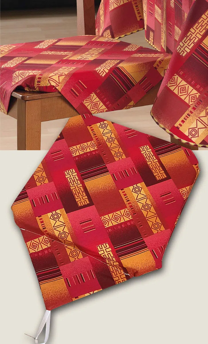 6 COPRISEDIA con Aletta PACHWORK POUFF Quadrato Sedia Cucina Moderno (Bordeaux)