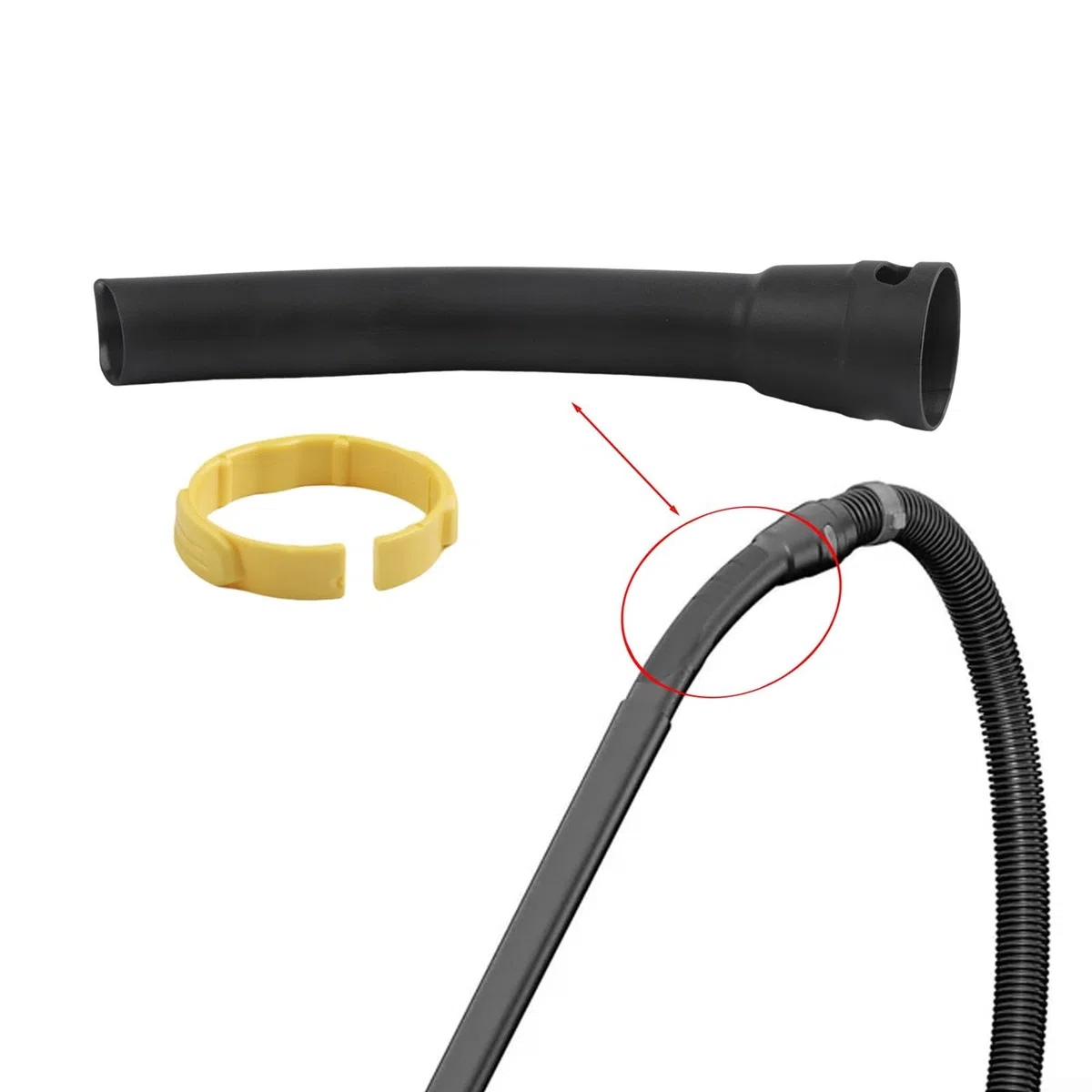 Manico di ricambio per aspirapolvere Karcher NT20/30/WD1 WD2 WD3 MV3-MV6 Series, maniglia curva 2.863-012.0 con impugnatura ergonomica antiscivolo, diametro 35 mm per tubo di aspirazione e tubo
