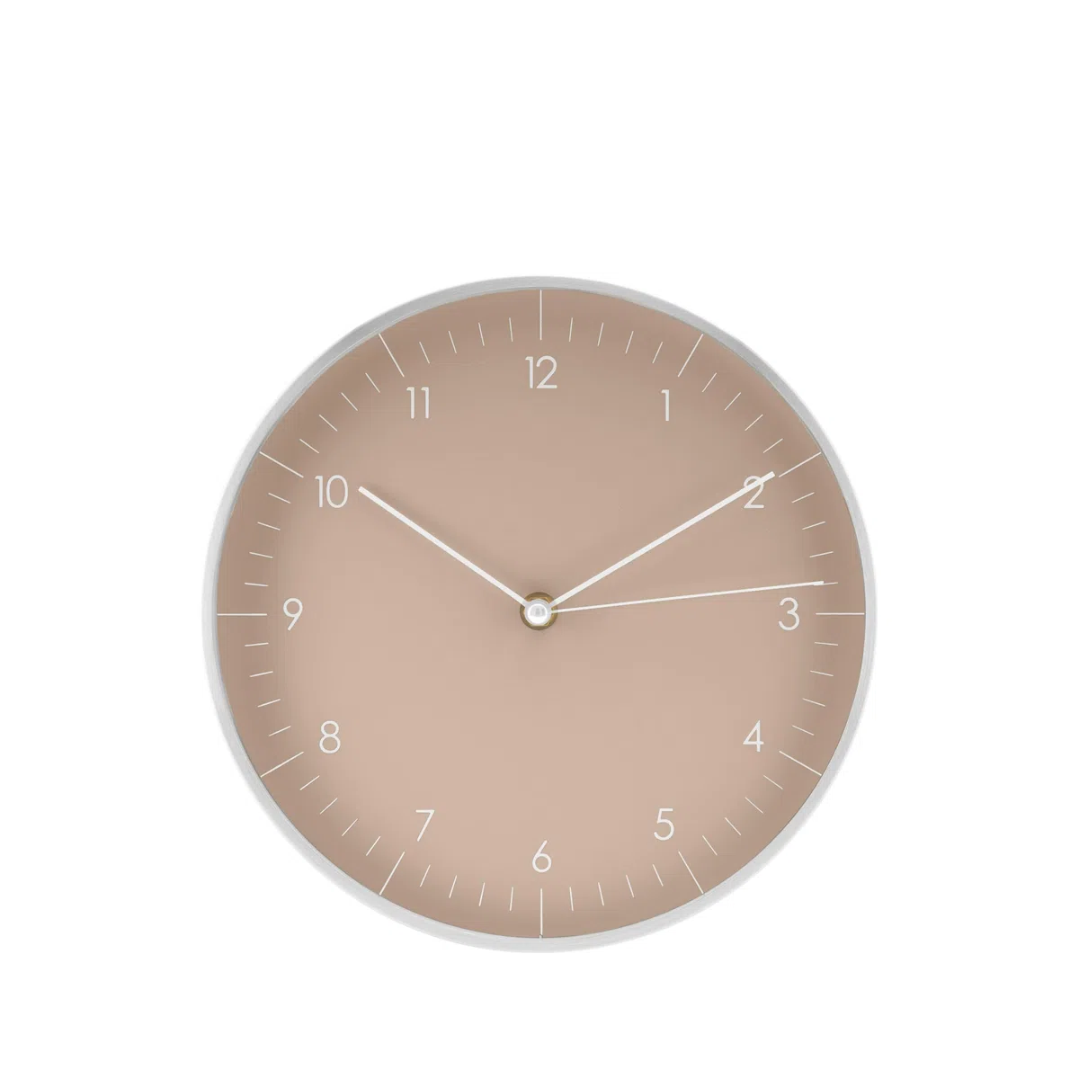LUUK LIFESTYLE Orologio da Parete Piccolo Moderni (24 cm), Silenzioso senza ticchettio, Regalo per la casa, Ideale per Cucina, Salotto, Soggiorno, Ufficio, con Lancetta dei secondi, Beige e Argento