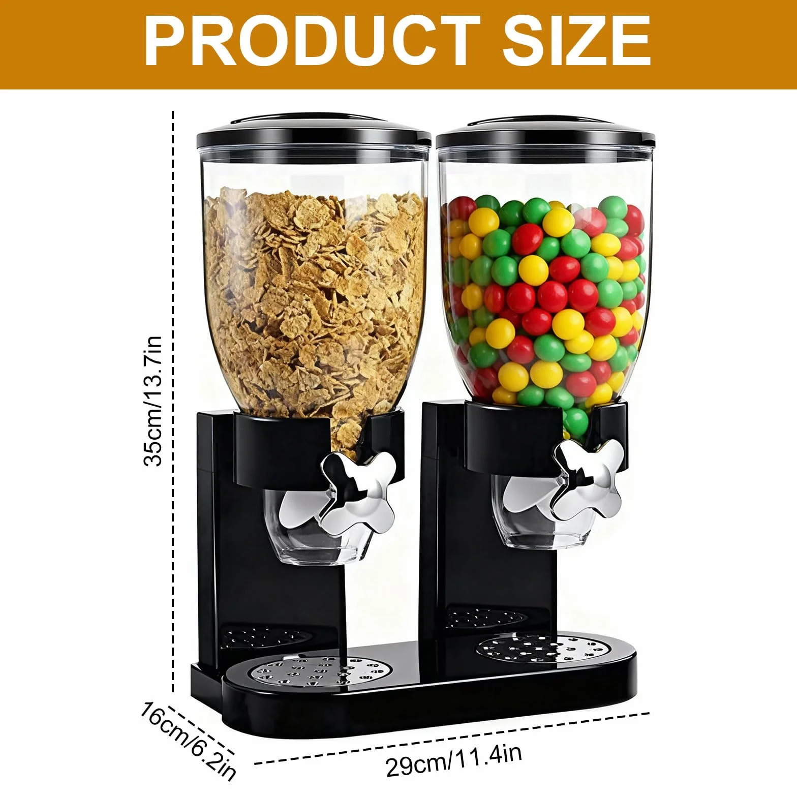 Cereal Dispenser da 2 l, dispenser per cereali per l'organizzazione della cucina ideale per cereali, alimenti secchi, caramelle, riso, cereali, chicchi di caffè