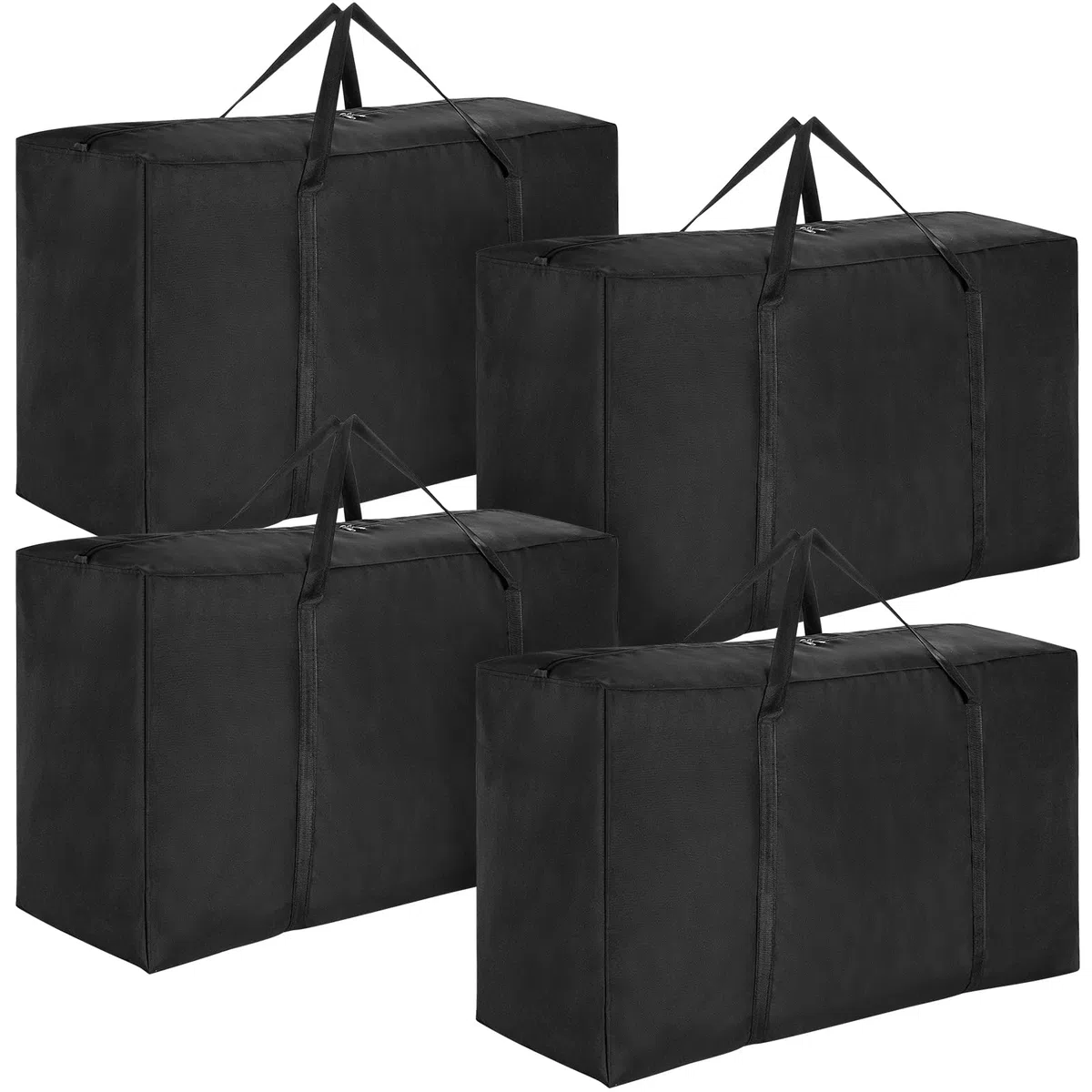 Confezione da 4 Sacchetti di Accumulo Extra Large 210L Robusti, Grande Scatola di Stoccaggio in Materiale Oxford 600D per Trasloco con Cerniere per Abbigliamento, Piumoni, Biancheria, Lenzuola